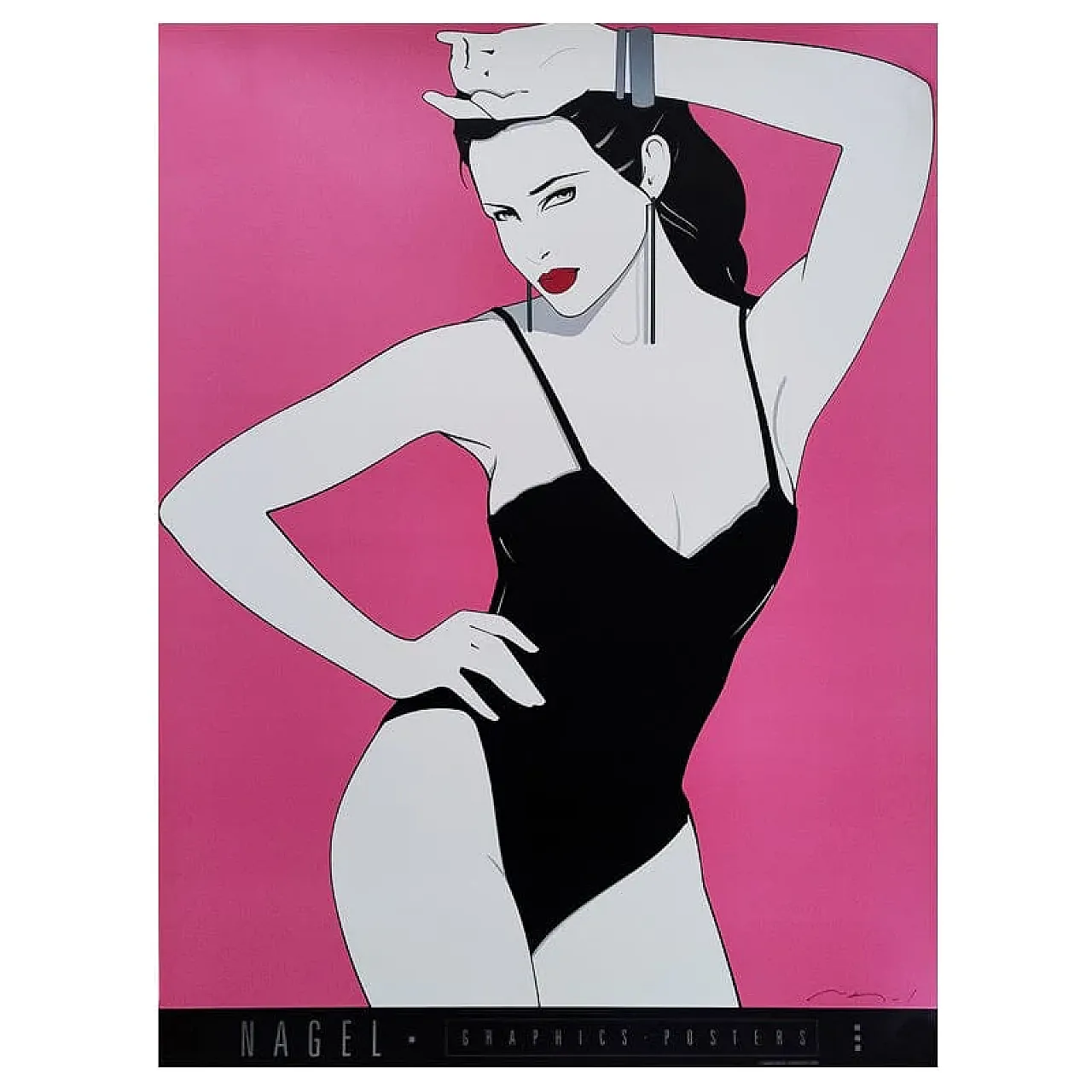Pin Up art poster by Patrick Nagel, 1990s 1