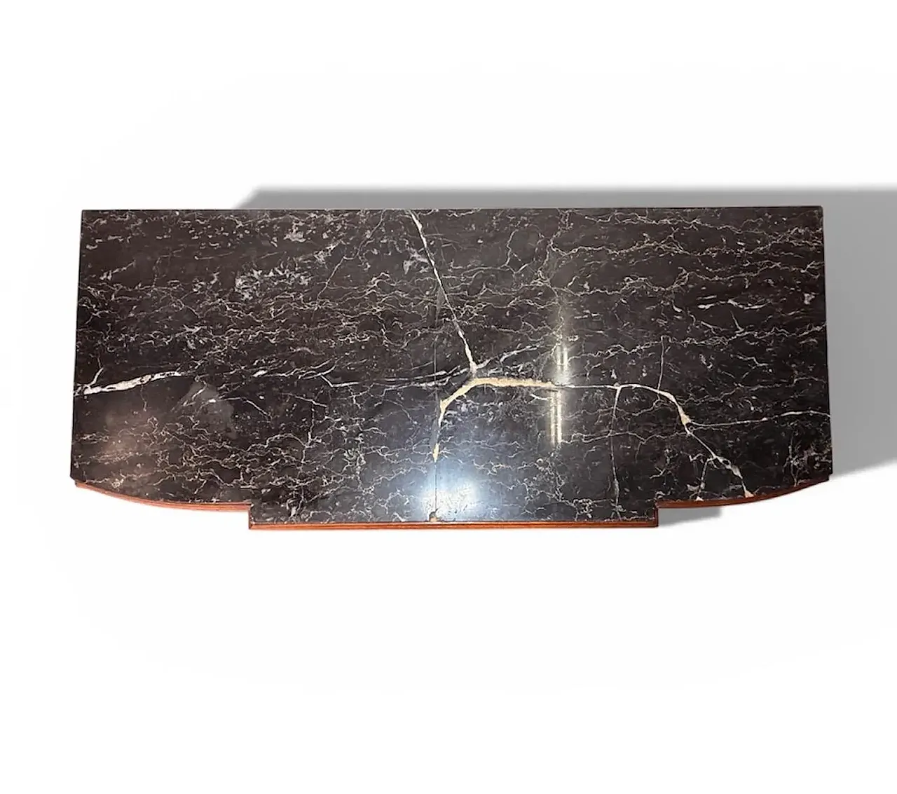 Walnut burl chest of drawers with 4 drawers and inlays, 1960s 8