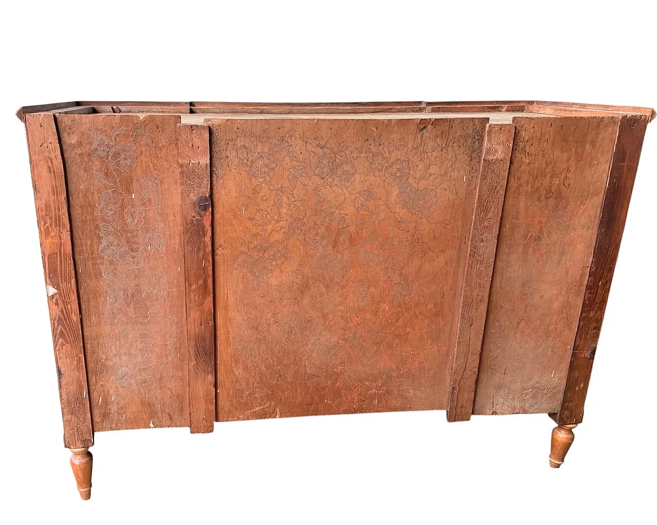 Walnut burl chest of drawers with 4 drawers and inlays, 1960s 13