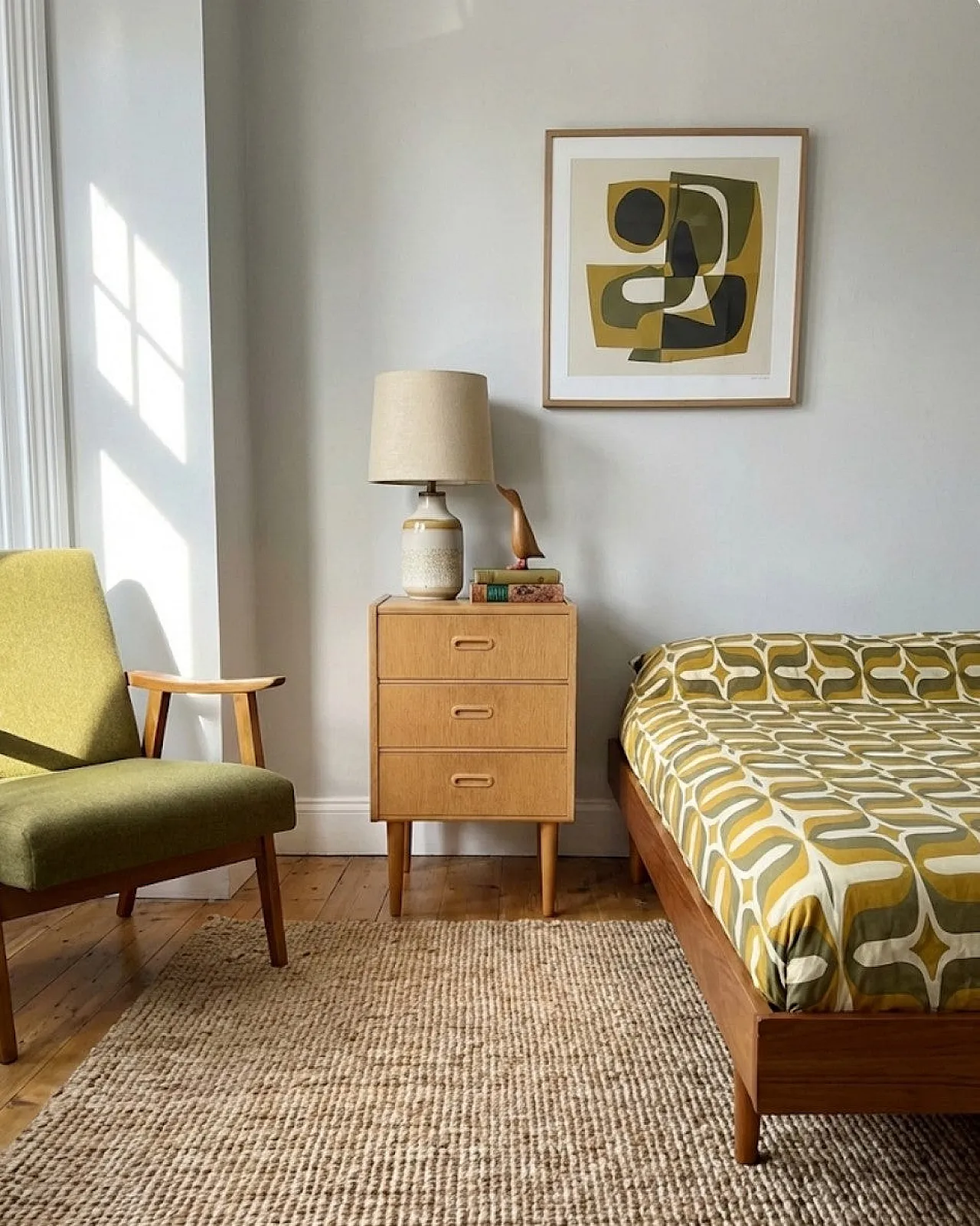 Swedish oak bedside table, 1960s 6