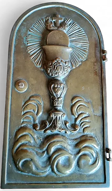 Sportello da tabernacolo in bronzo massiccio, fine '800