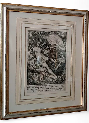 Venere e Cupido di Hendrik Goltzius, incisione, '600