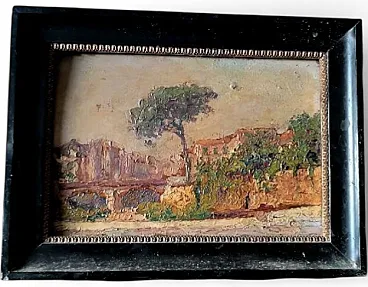 Impressionist landscape, oil on panel, late 19th century