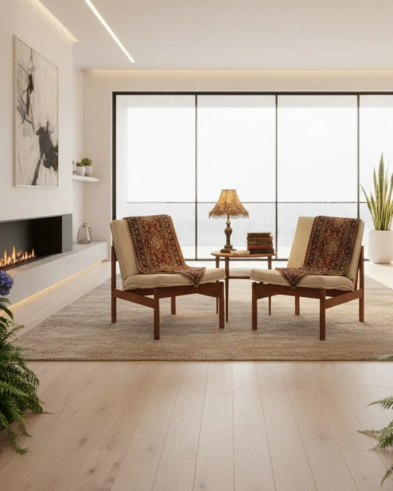 Pair of Moduline armchairs Gjerlov Knudsen Lind in teak, 1960s 5