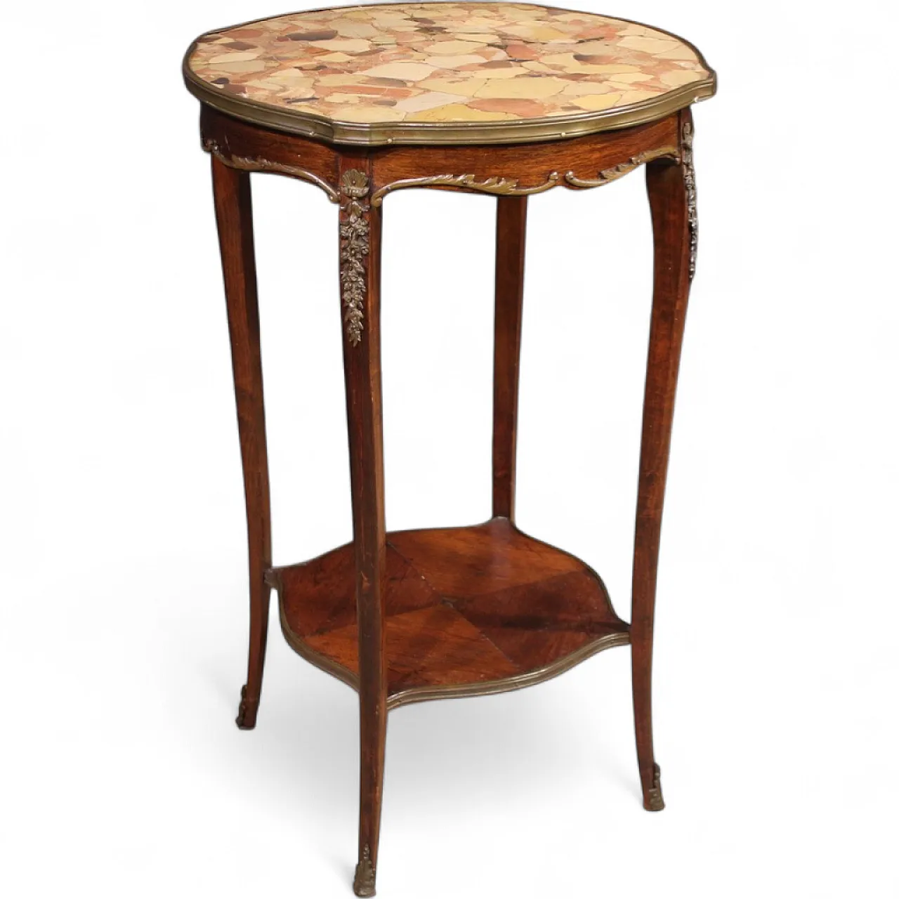 French Napoleon III style coffee table with marble top, 20th century 13