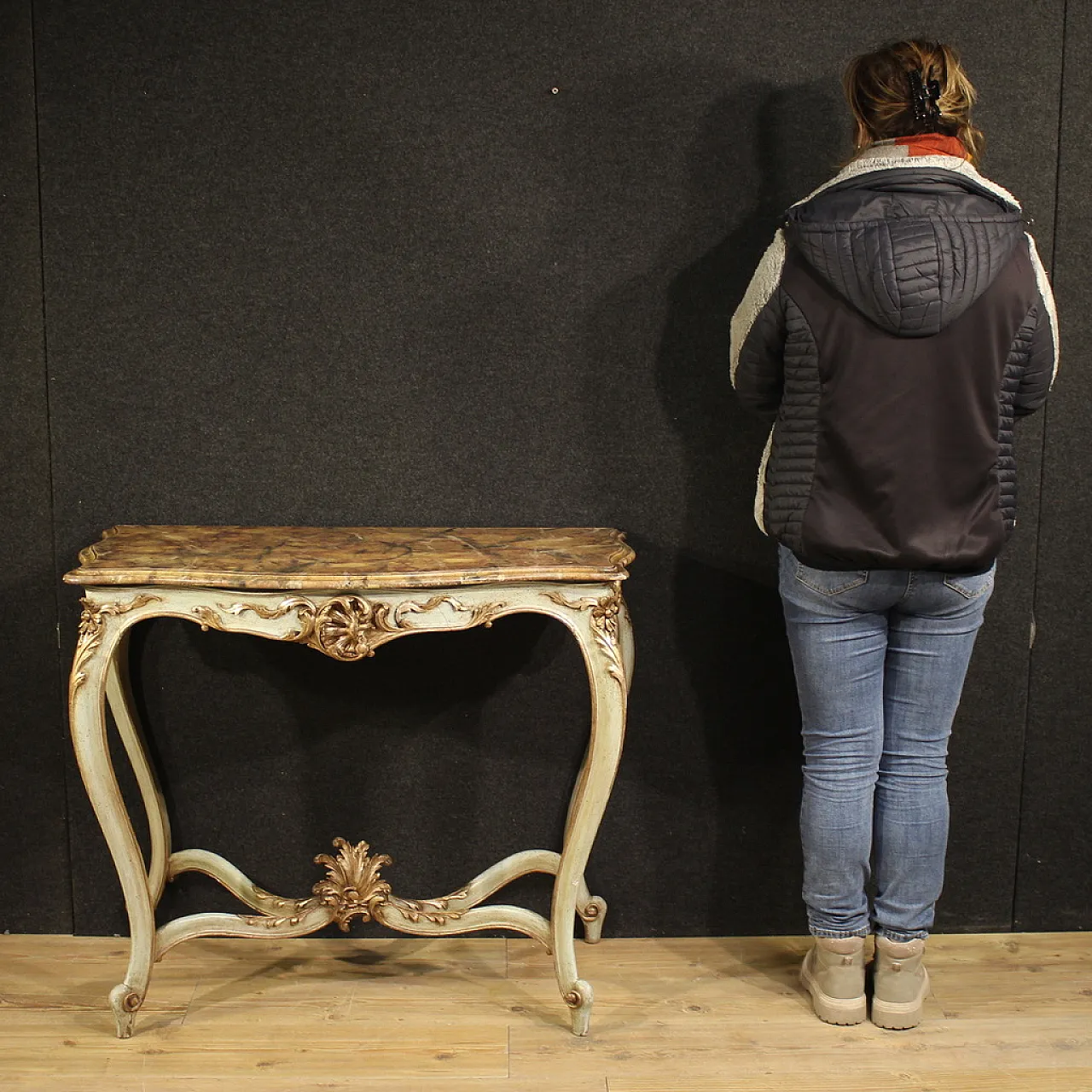 French lacquered console in Louis XV style, 18th century 2