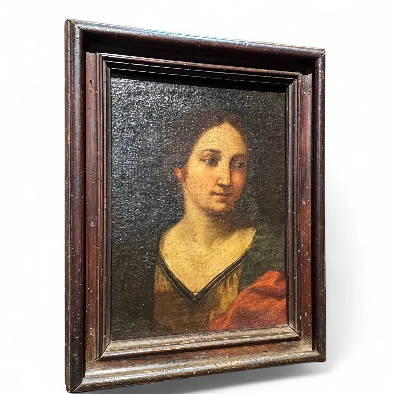 Painting of female face with contemporary frame, 17th century 11