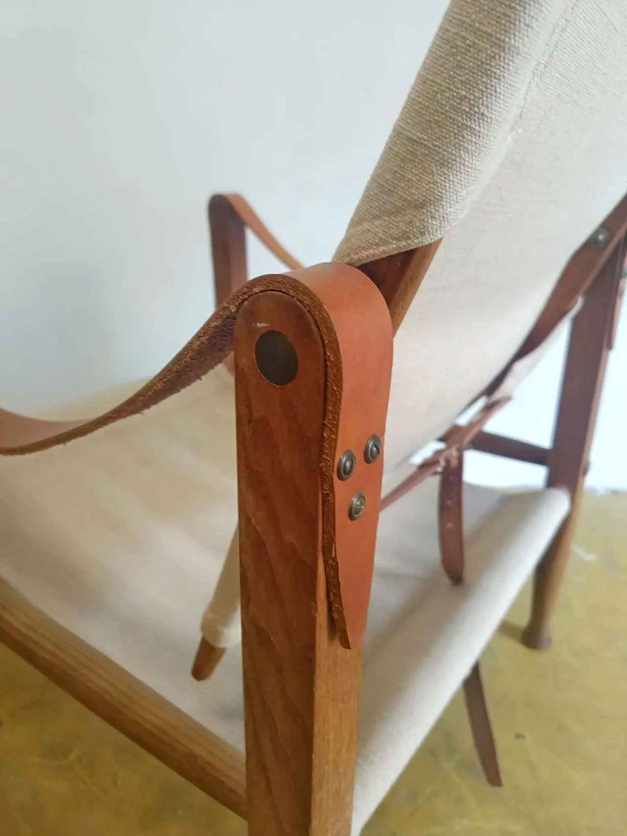 Safari Armchair Kaare Klint Ash Leather, 1930s 1