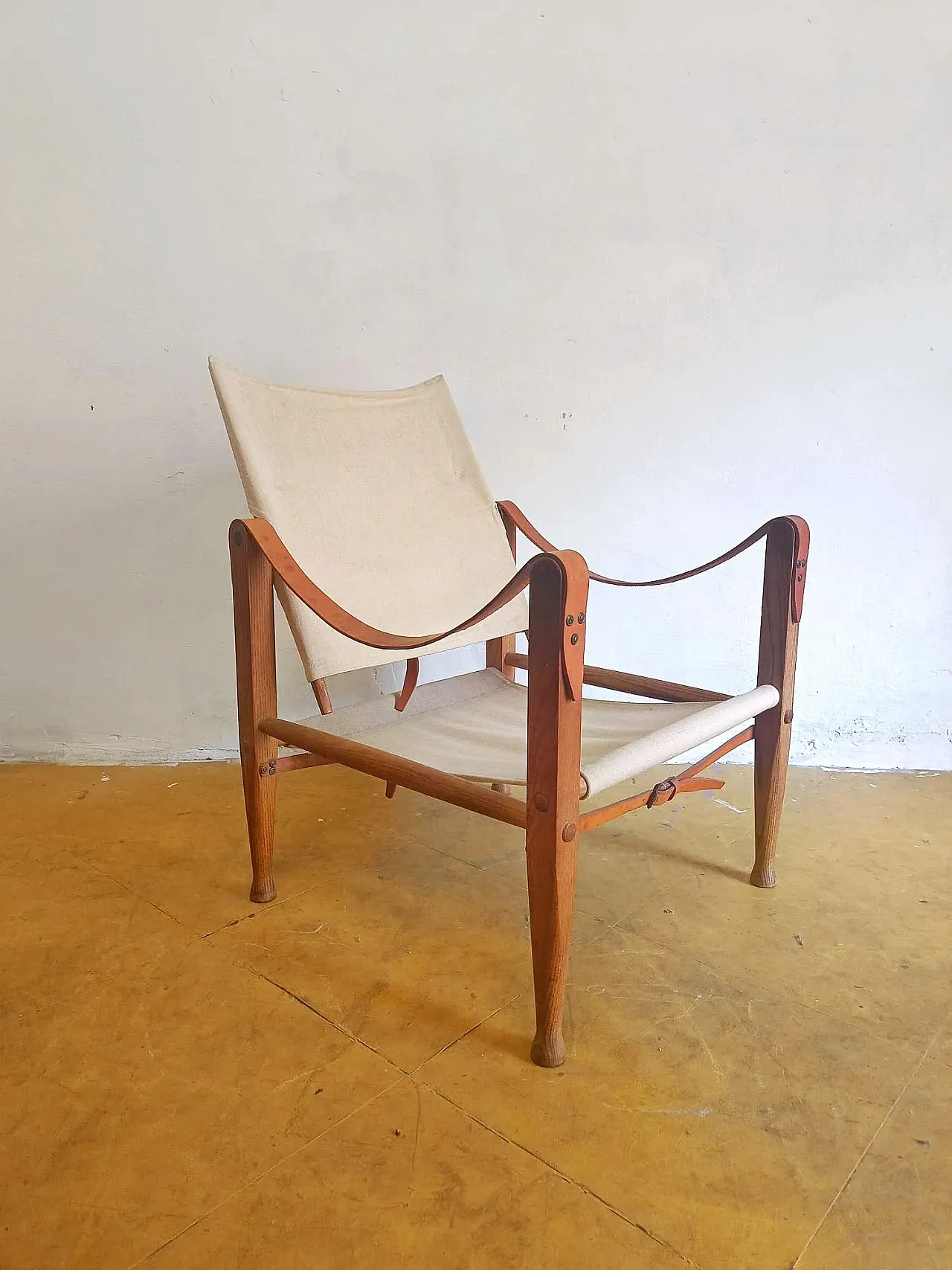 Safari Armchair Kaare Klint Ash Leather, 1930s 2