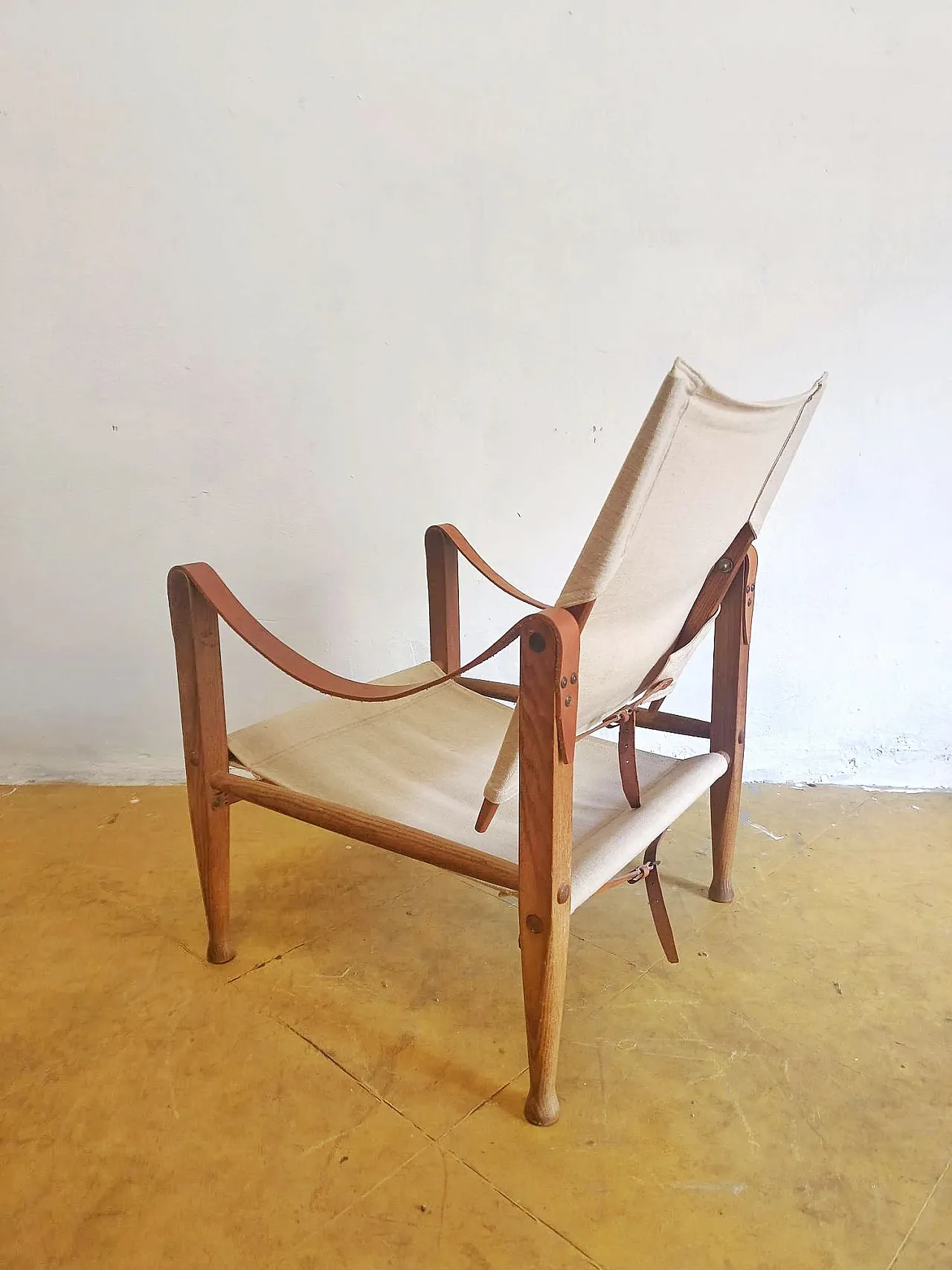 Safari Armchair Kaare Klint Ash Leather, 1930s 7