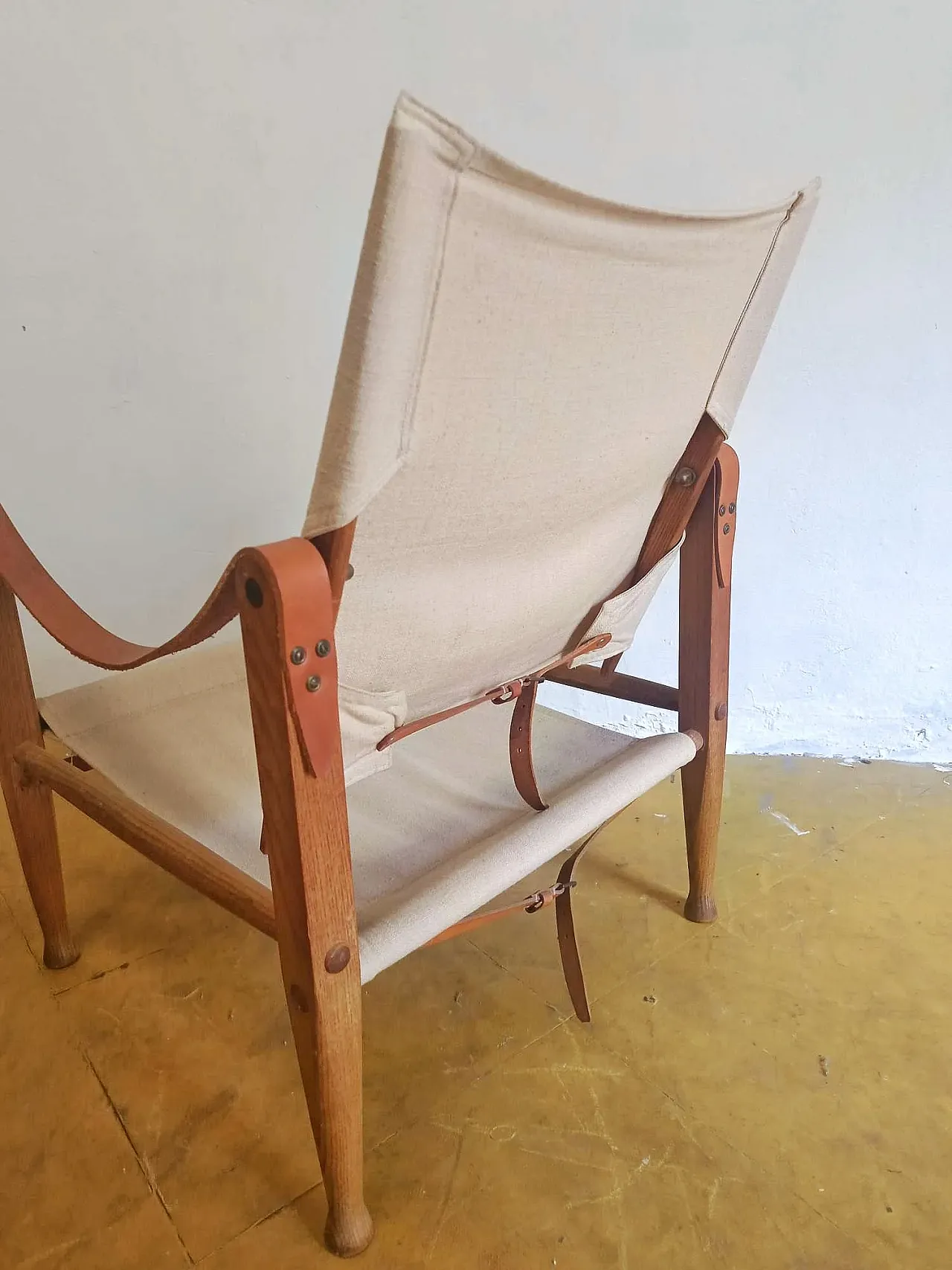 Safari Armchair Kaare Klint Ash Leather, 1930s 8