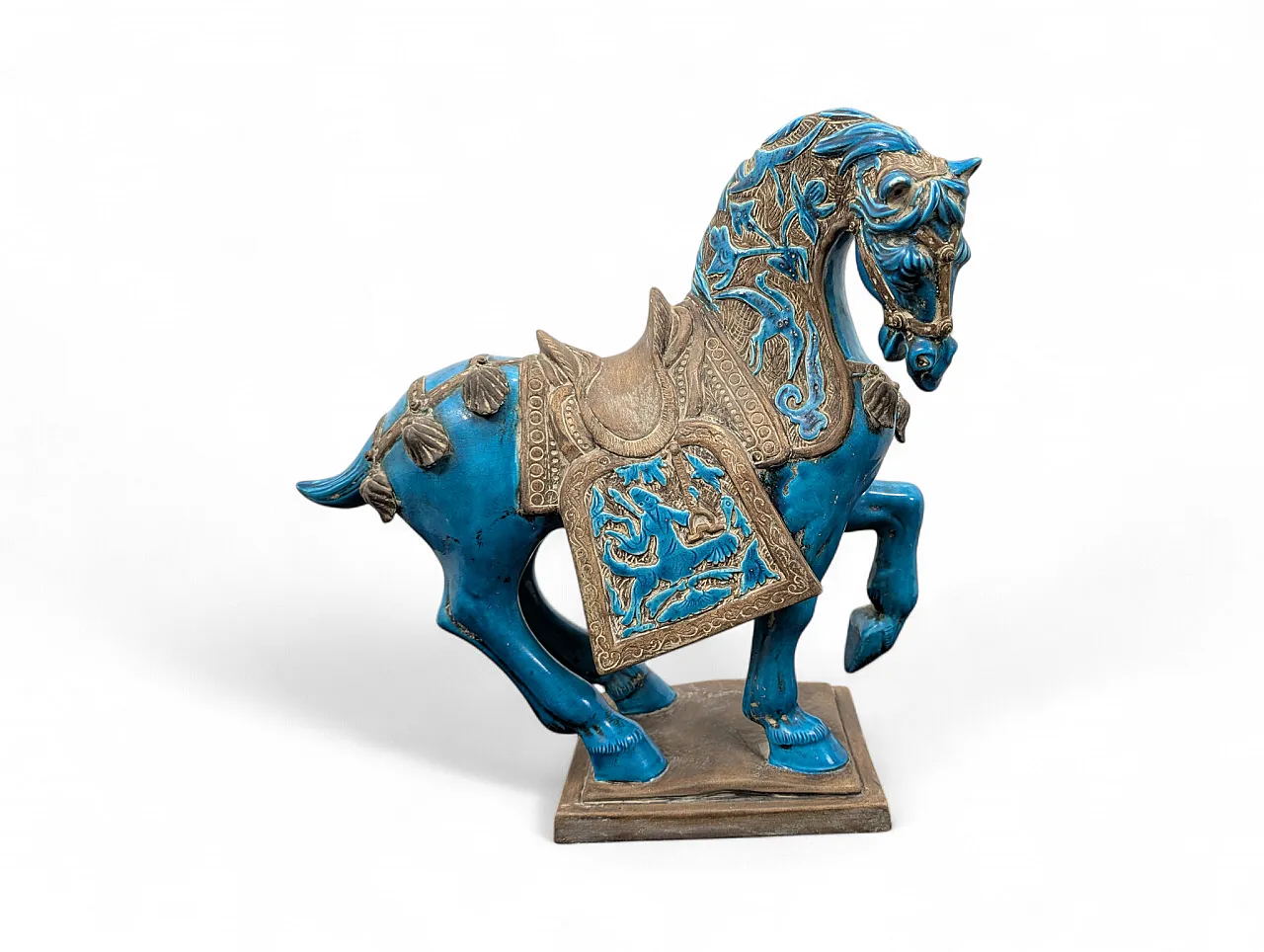 Scultura cavallo in ceramica invetriata, XX secolo 1