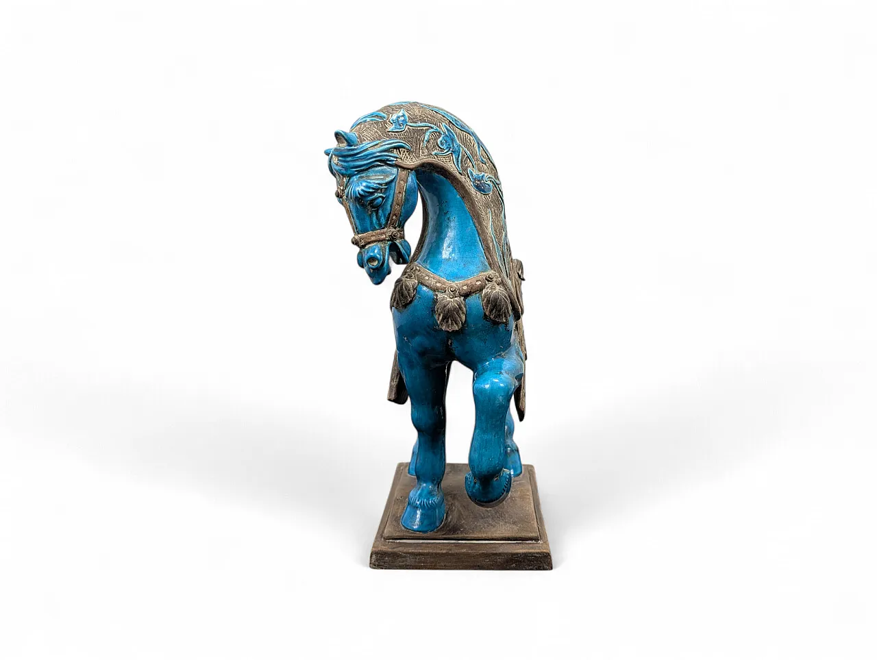 Scultura cavallo in ceramica invetriata, XX secolo 2