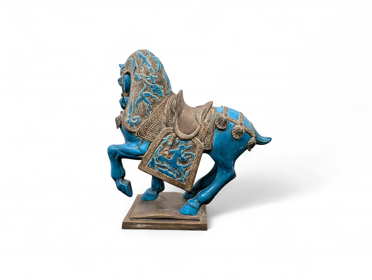 Scultura cavallo in ceramica invetriata, XX secolo 3