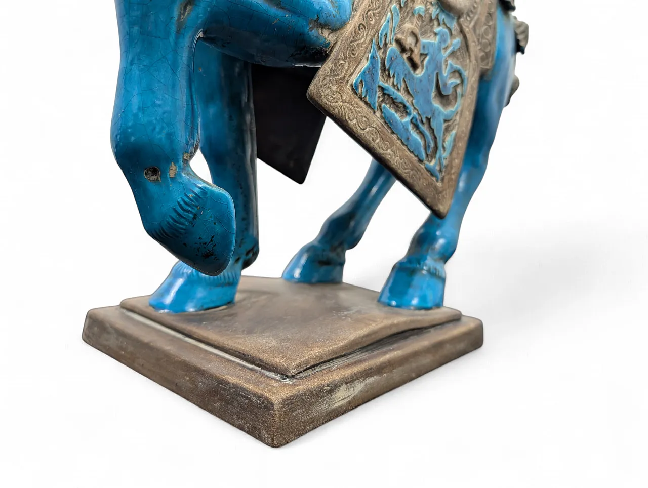 Scultura cavallo in ceramica invetriata, XX secolo 6