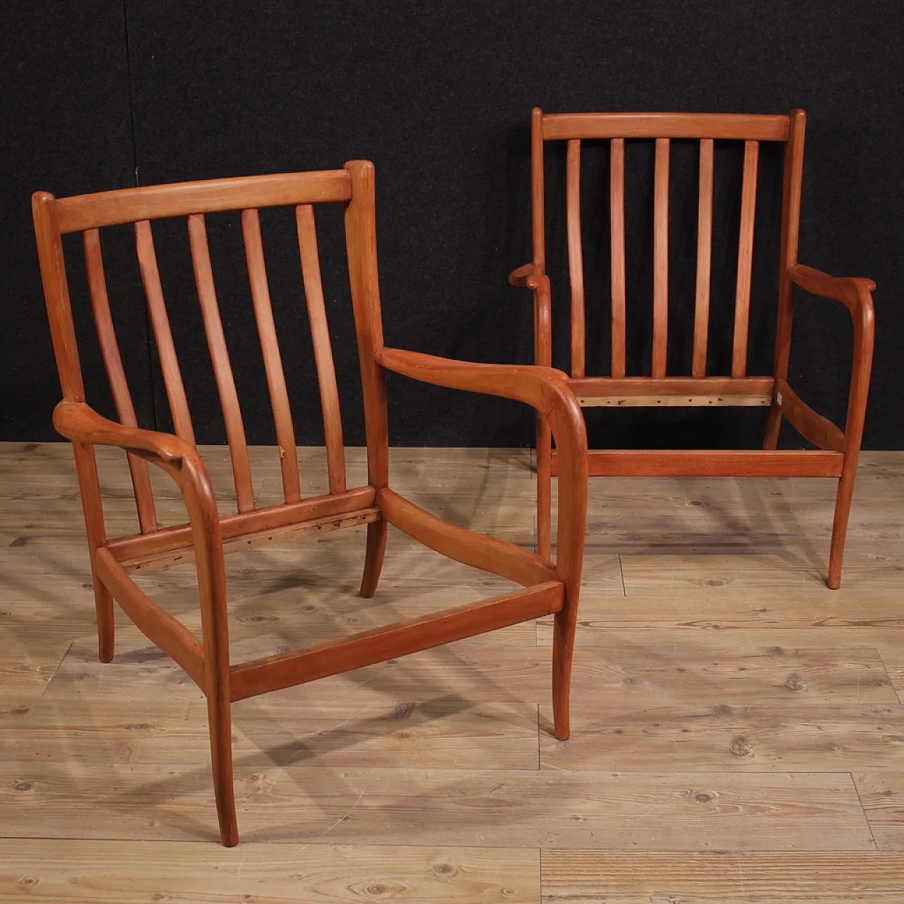 Pair of Italian armchairs in Paolo Buffa style, 1970s 9