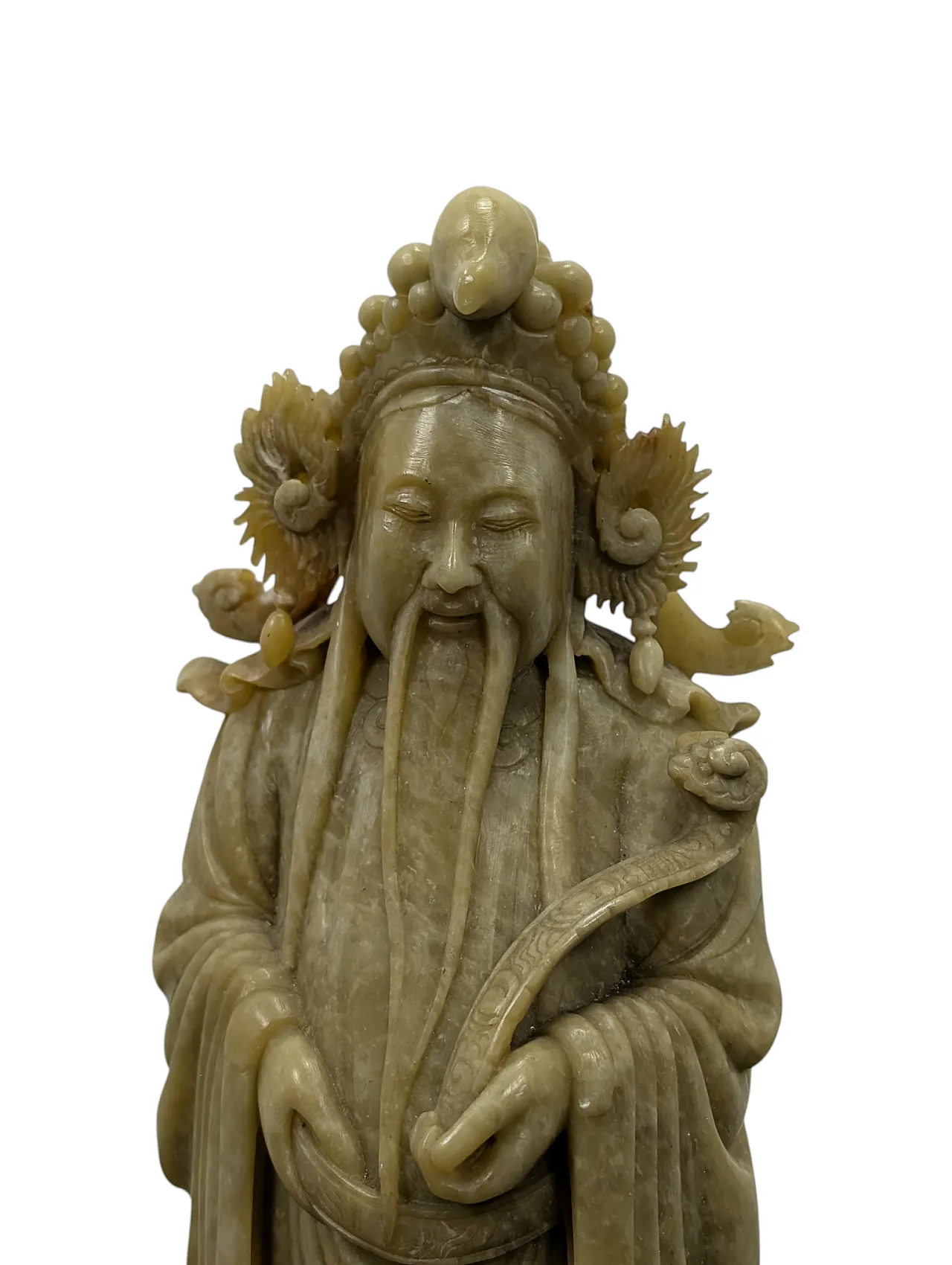 Oriental wisdom/longevity deity statue, 19th-20th century 5
