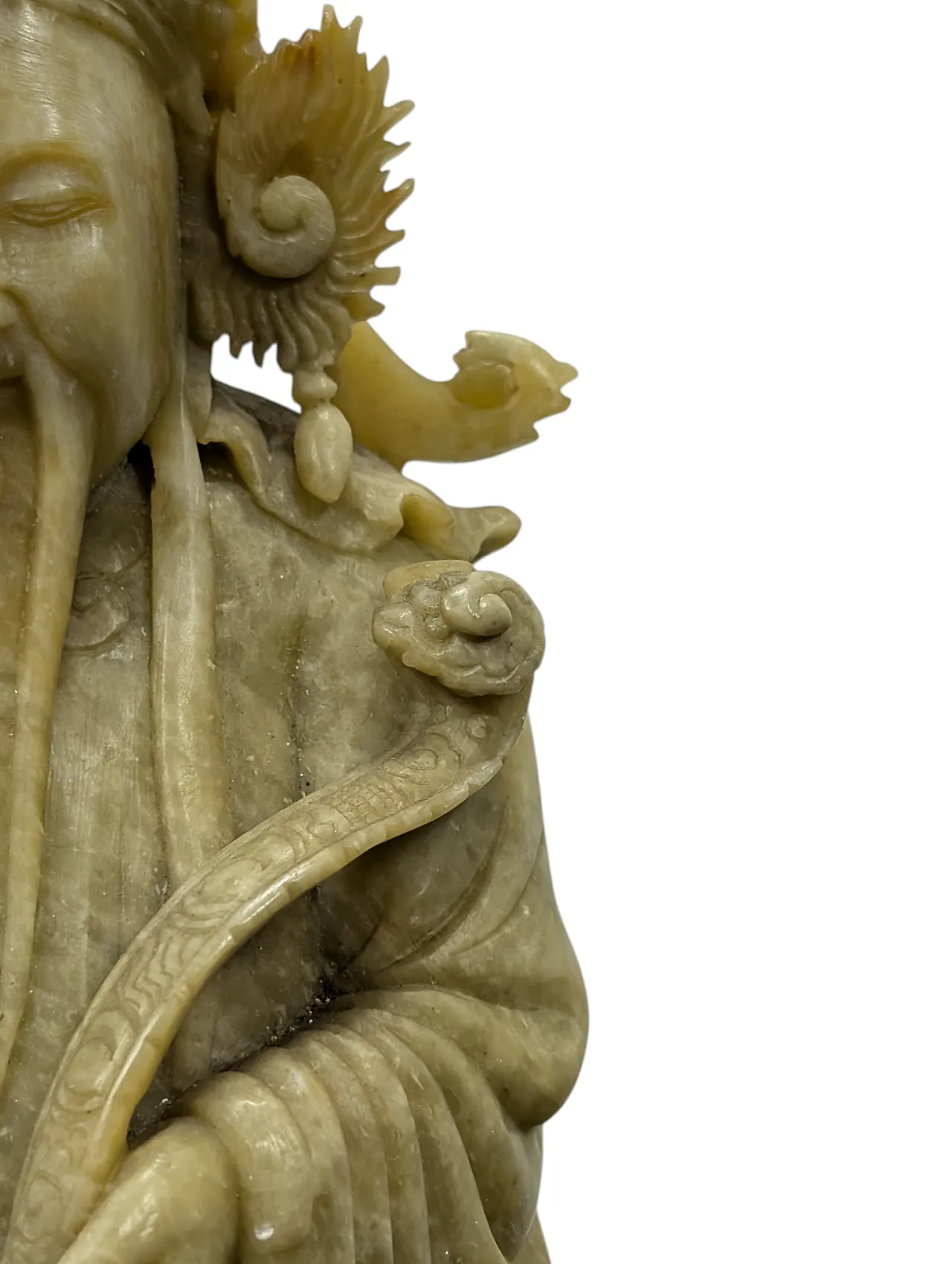 Oriental wisdom/longevity deity statue, 19th-20th century 6