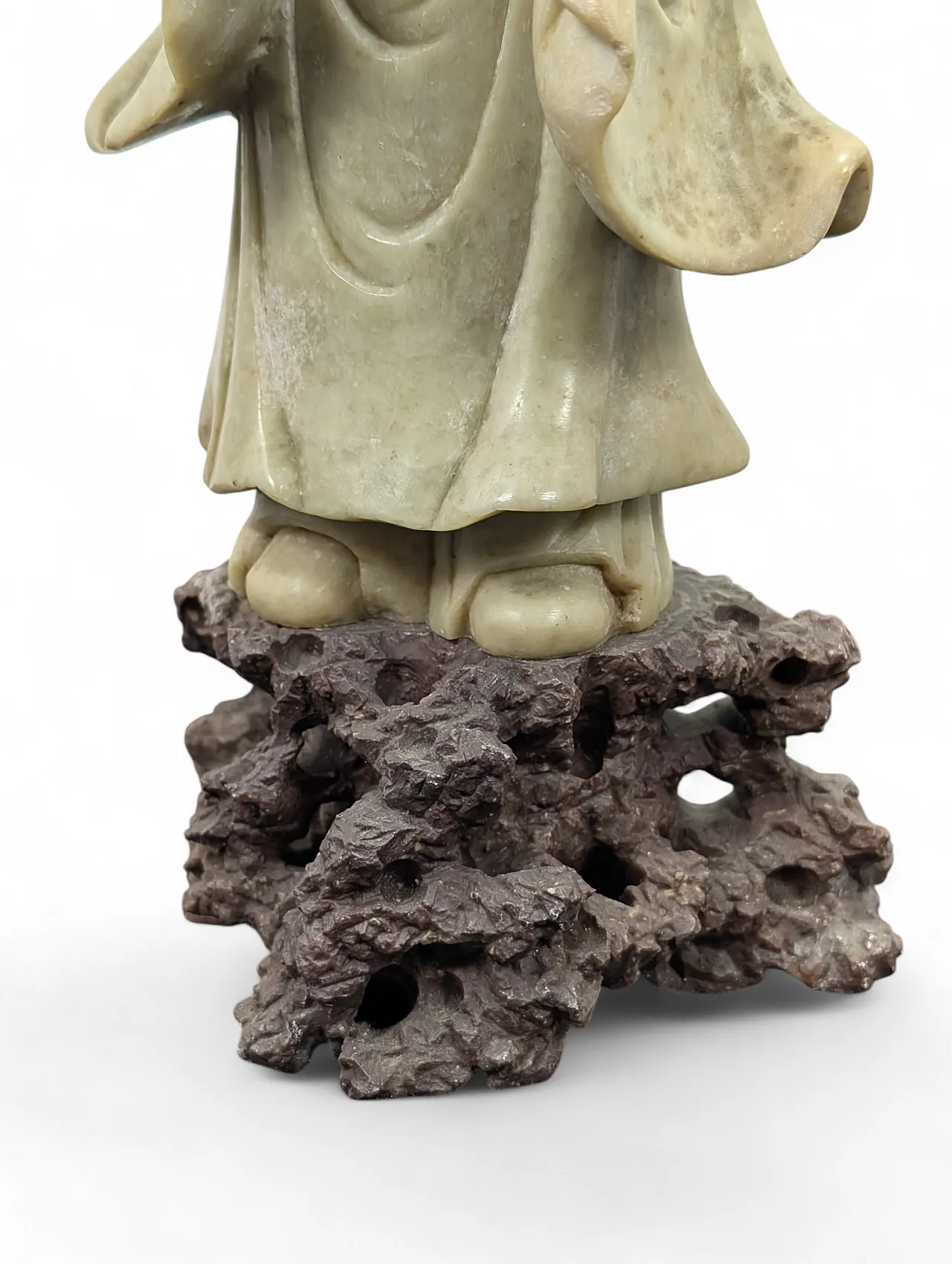Statua orientale in pietra saponaria Fu Xing, anni 60-70 6