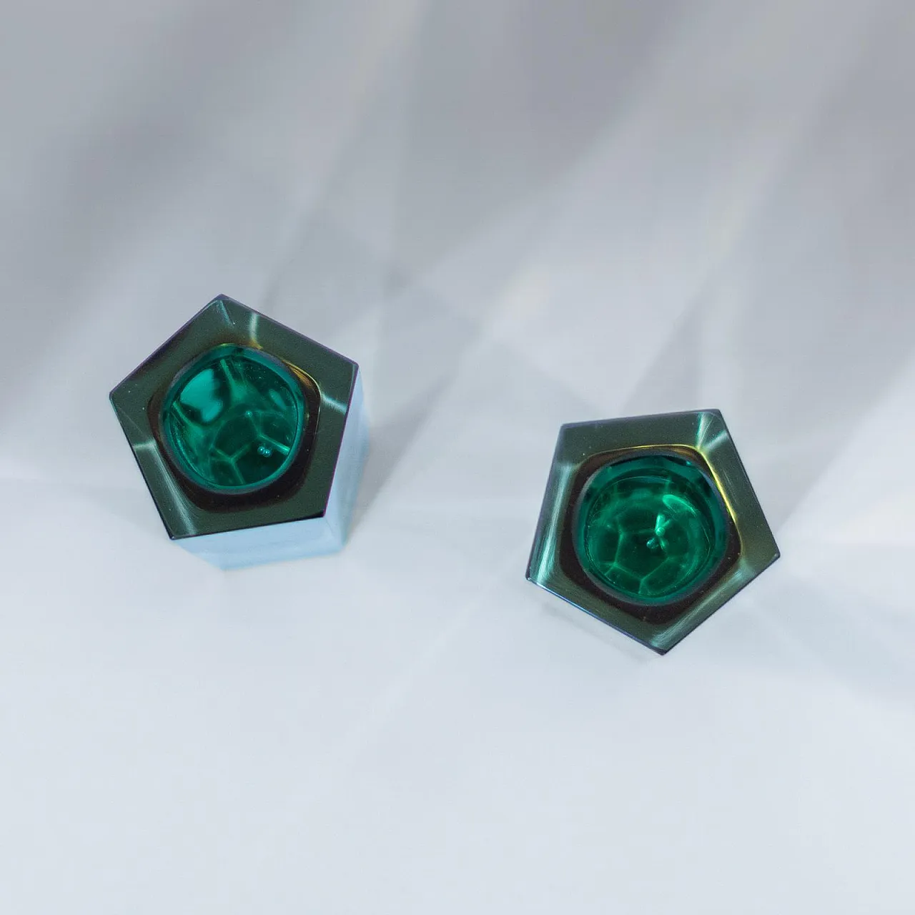 Pair of Murano glass vases "Sommerso", Flavio Poli, Italy 8