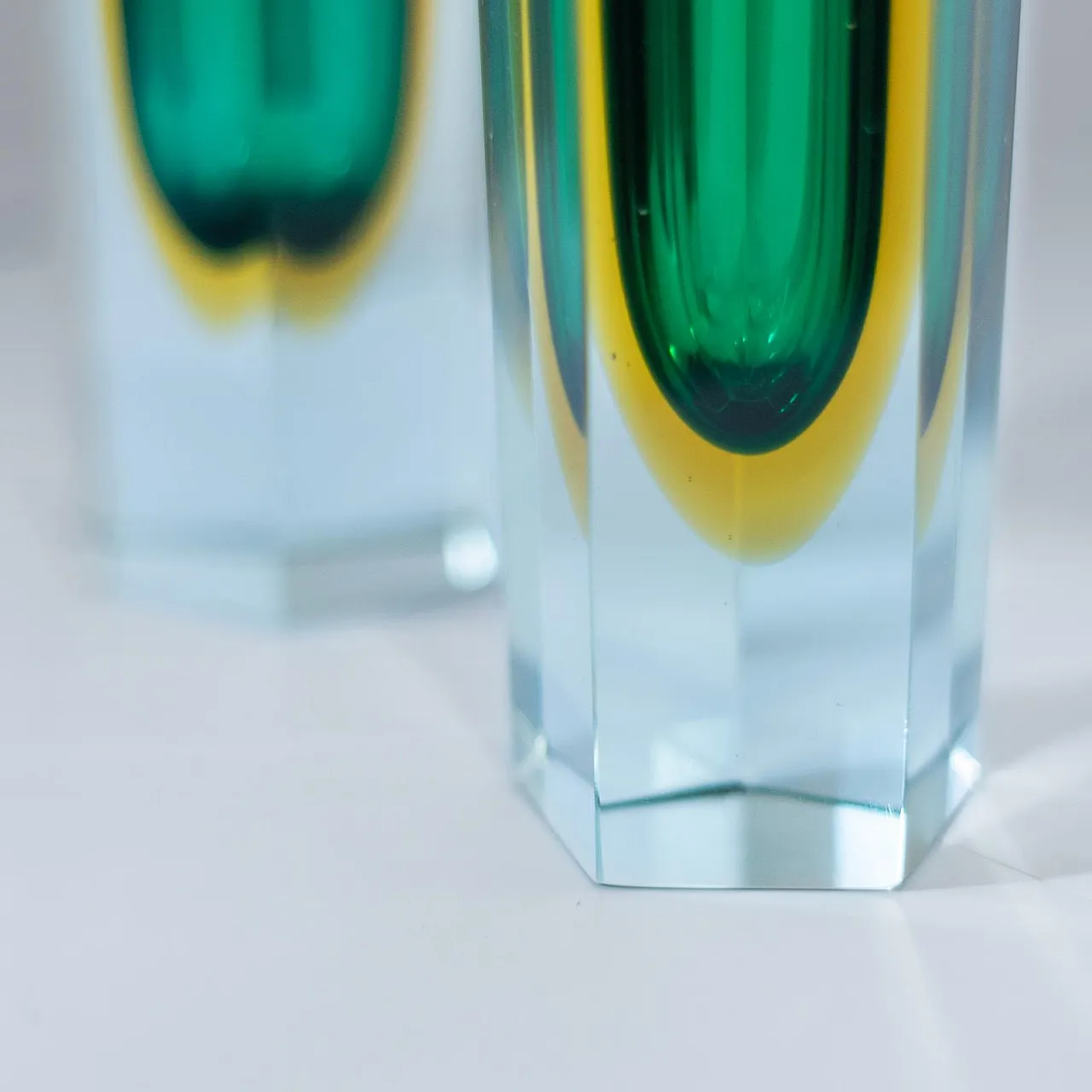 Pair of Murano glass vases "Sommerso", Flavio Poli, Italy 9