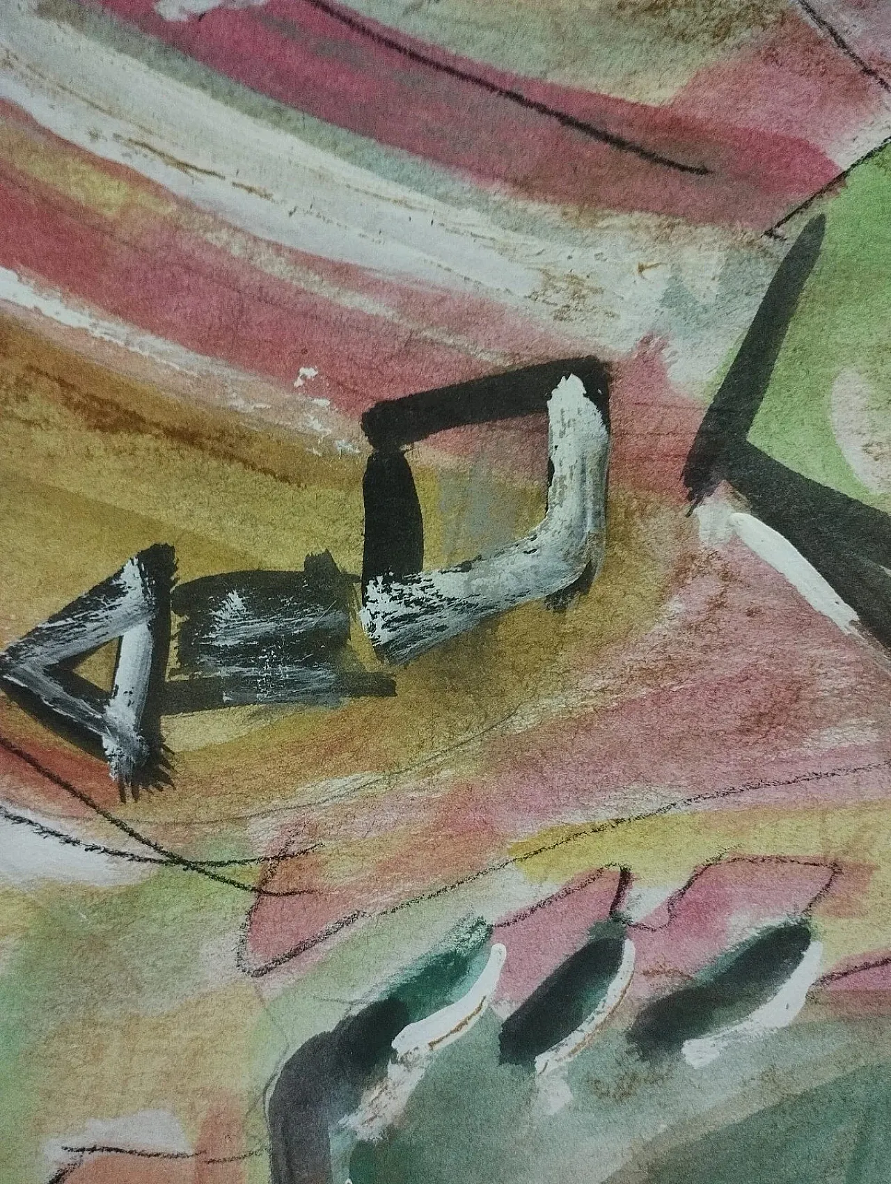Abstract work by M.Dočekalová-Syslová, mixed media, 20th century 10