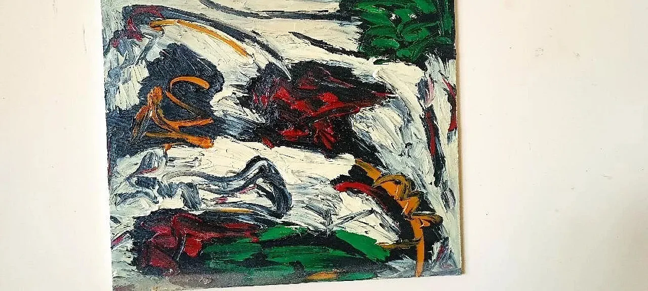 Abstract painting, oil on canvas by Simone Ciani, 1990s 3
