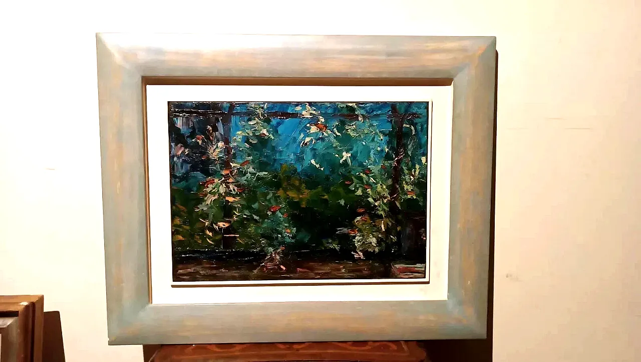 The Pergola, oil on canvas with frame, mid-20th century 2