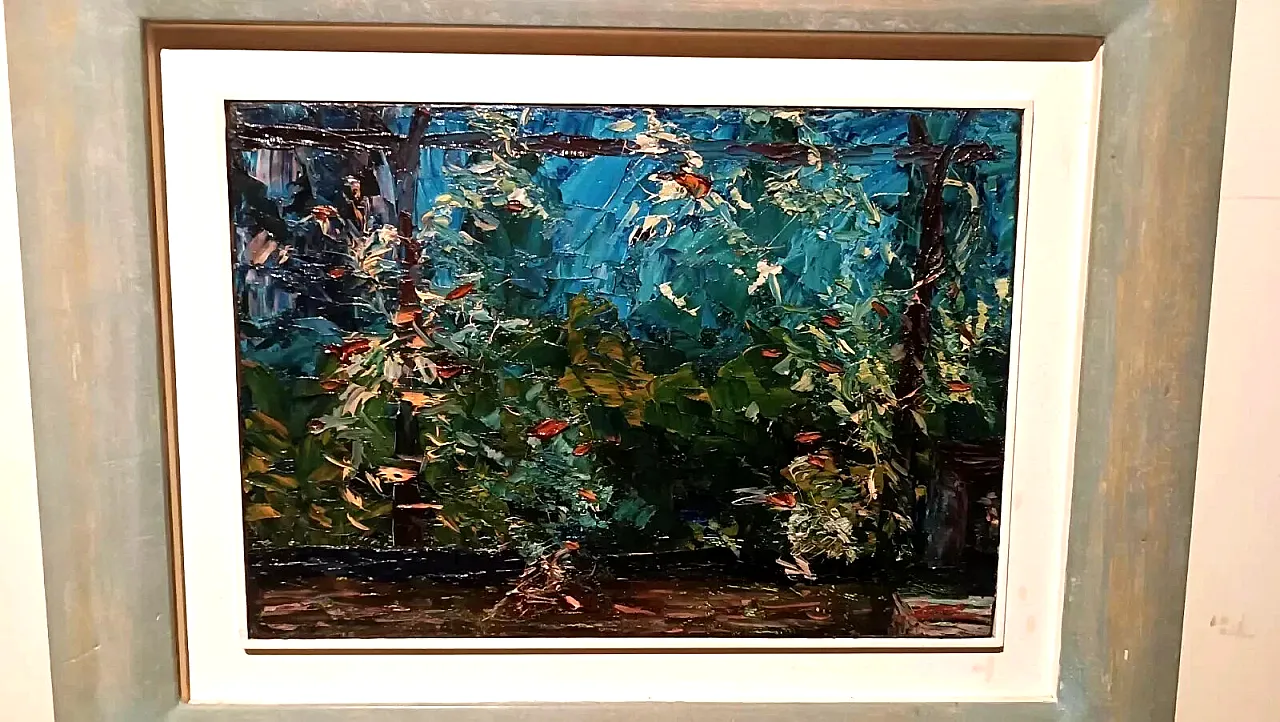 The Pergola, oil on canvas with frame, mid-20th century 4