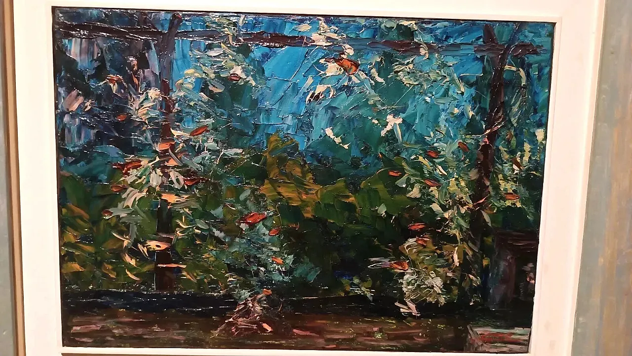 The Pergola, oil on canvas with frame, mid-20th century 5