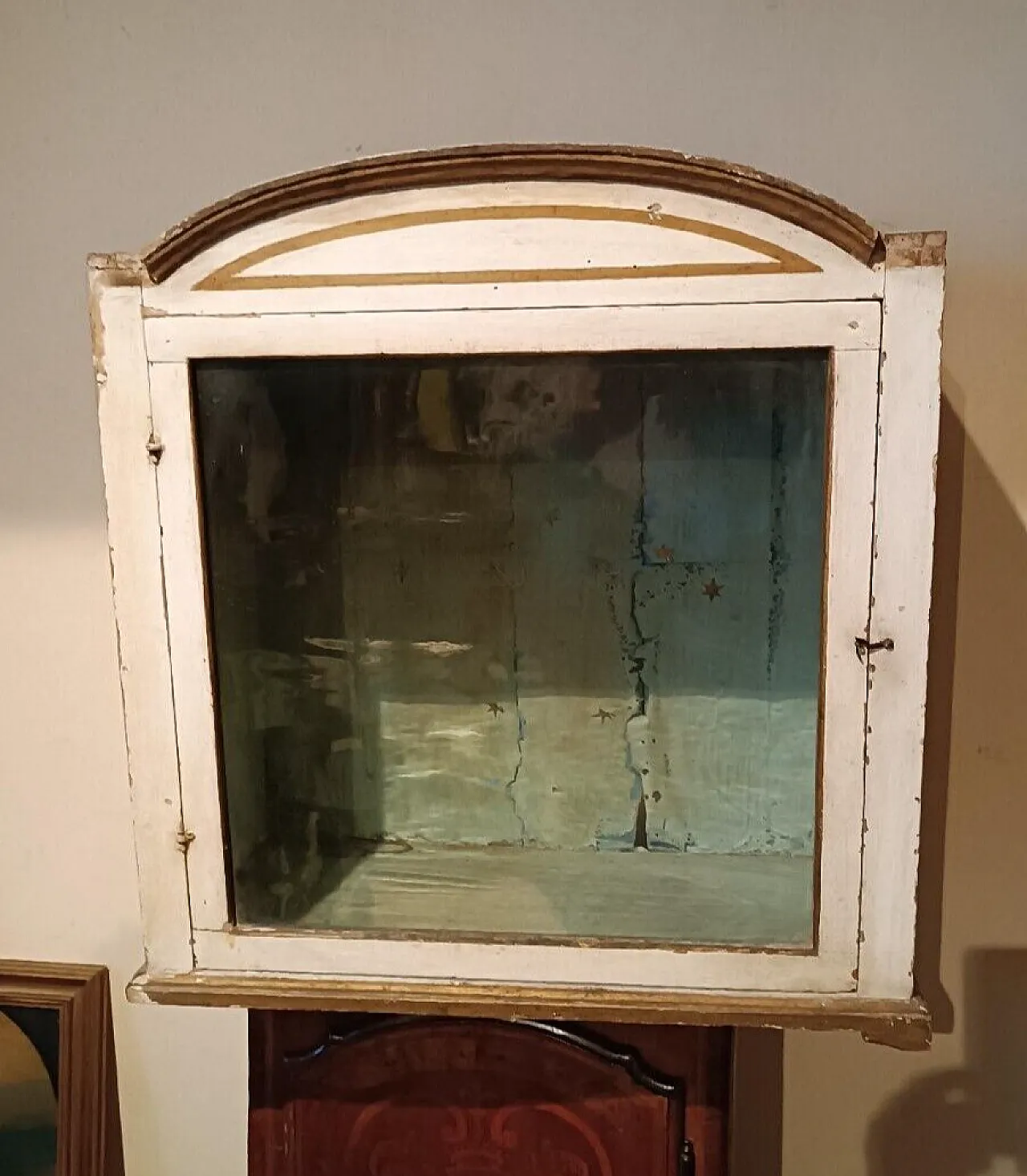 Vetrina in legno laccato e dorato, '800 1