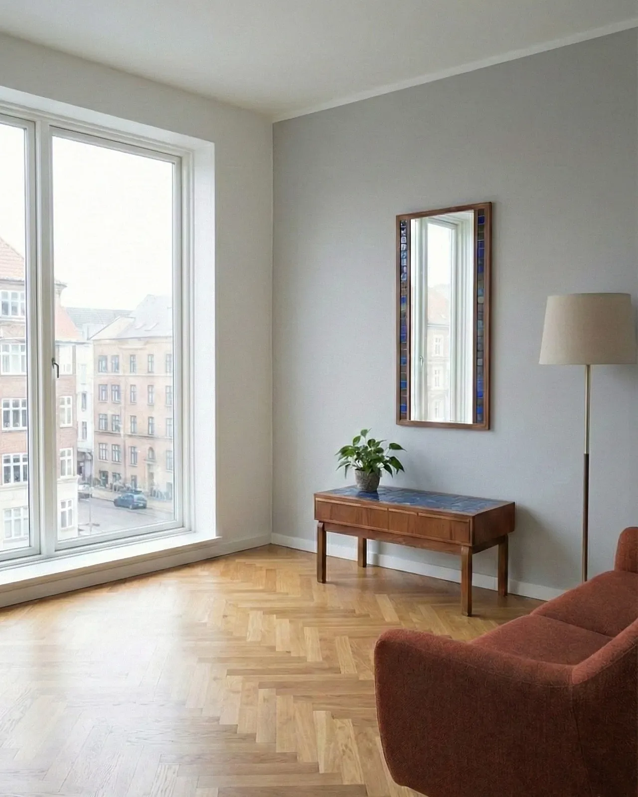 Coffee table and mirror, Danish, 60s 2