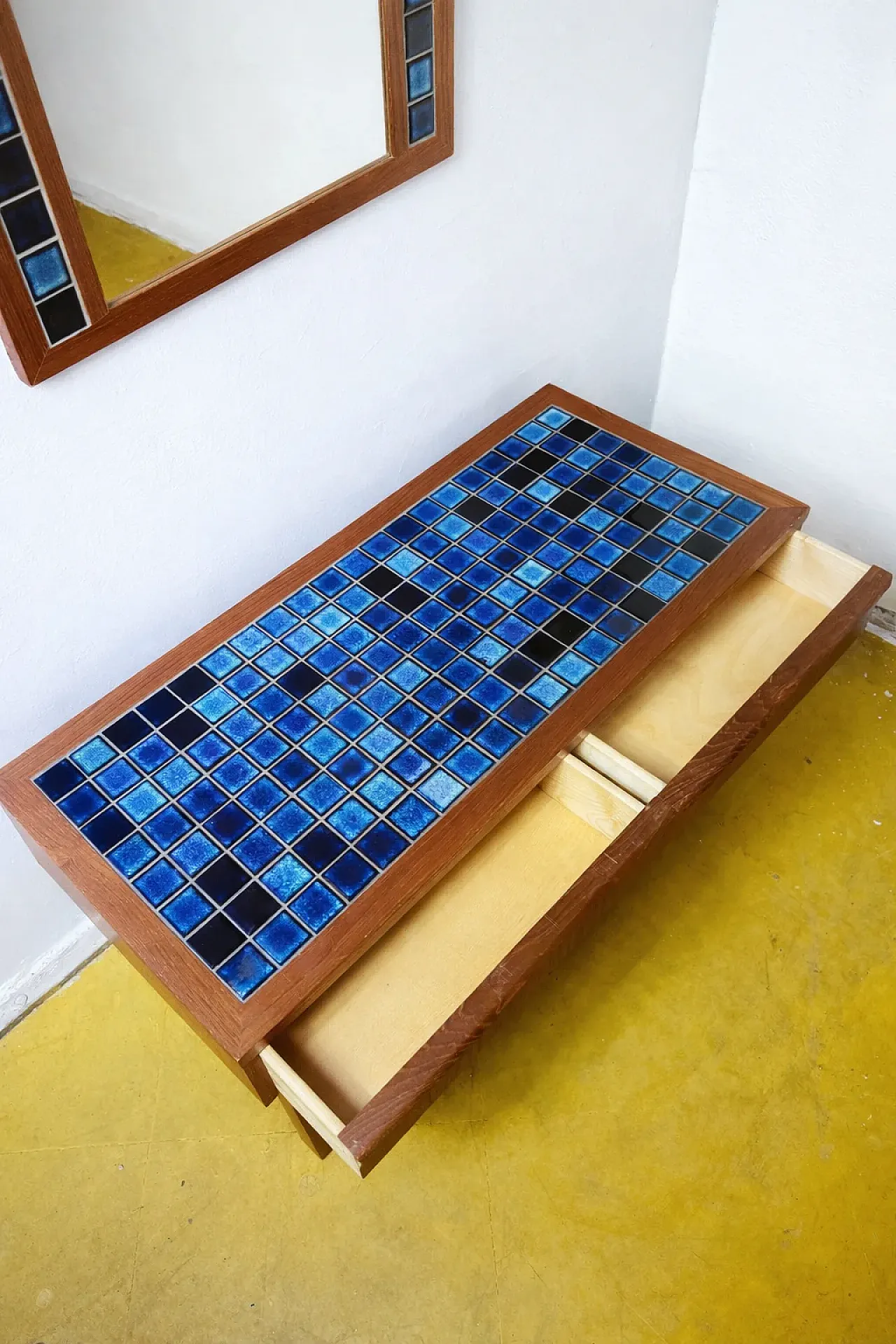 Coffee table and mirror, Danish, 60s 3