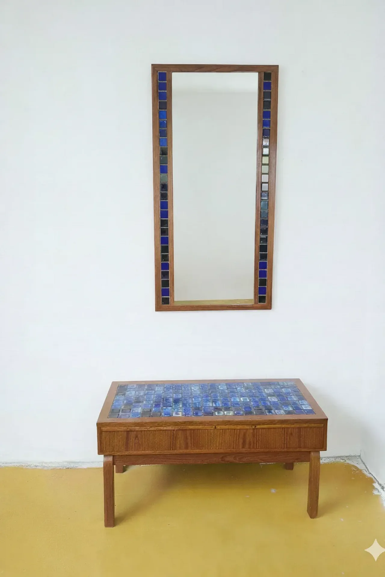 Coffee table and mirror, Danish, 60s 4