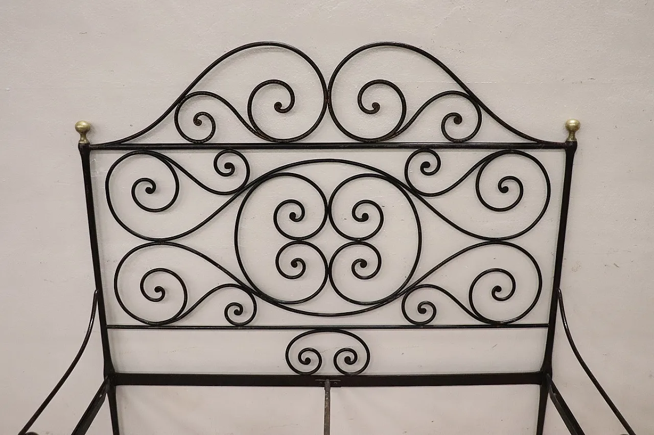 Antico letto matrimoniale in ferro battuto, '800 3