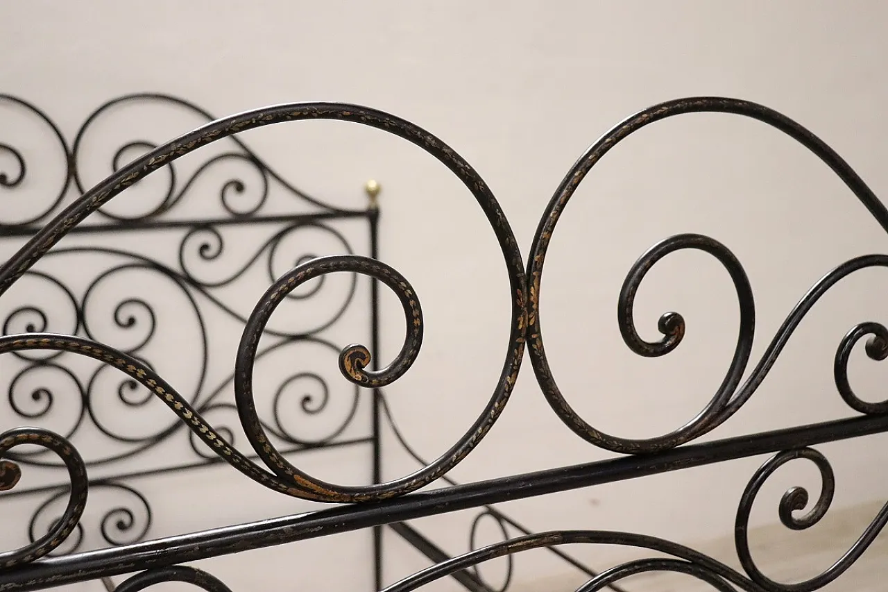 Antico letto matrimoniale in ferro battuto, '800 10