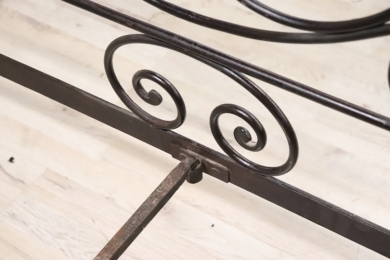 Antico letto matrimoniale in ferro battuto, '800 11