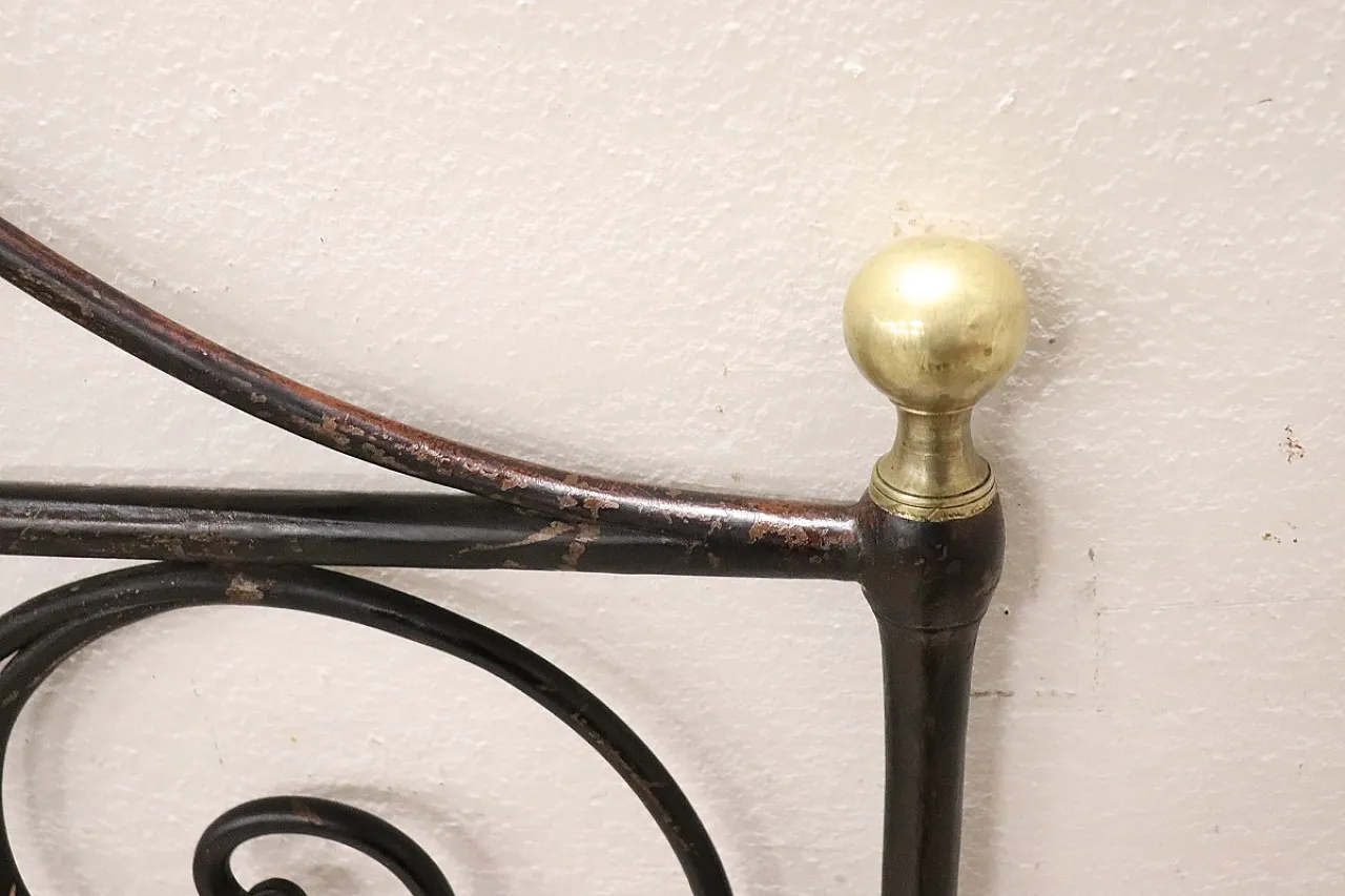 Antico letto matrimoniale in ferro battuto, '800 16