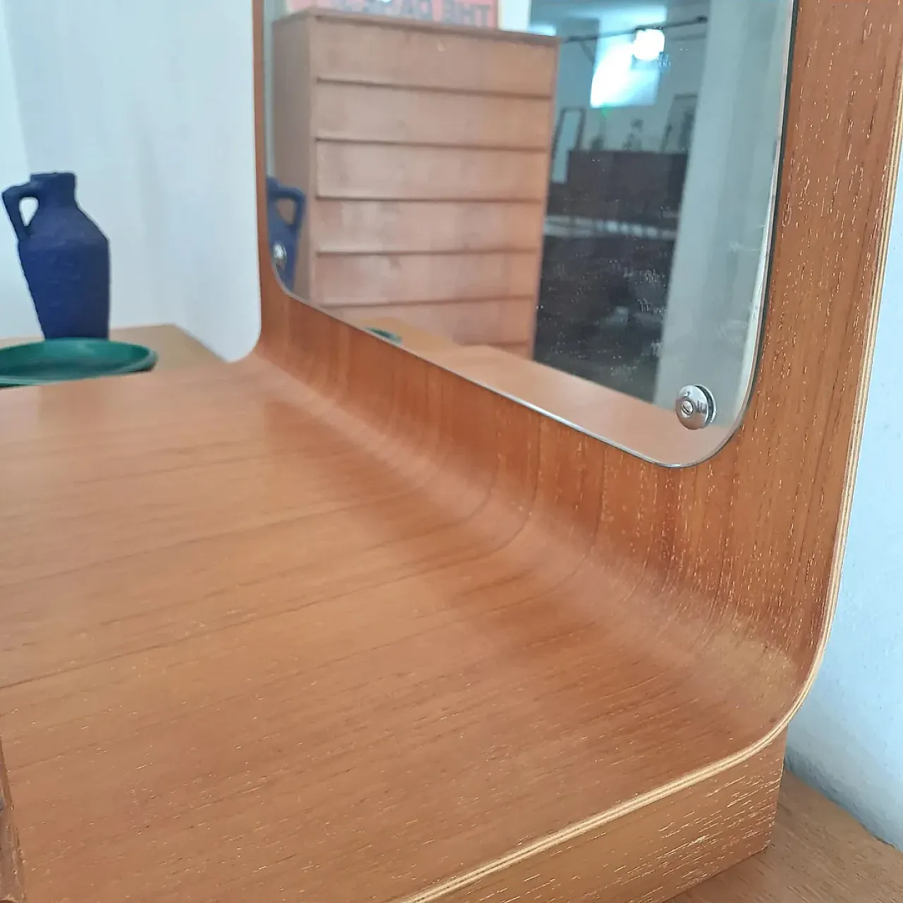 Specchio sospeso di Johannes Andersen danese teak, anni '50 3