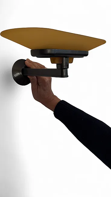 Wall lamp by Arteluce in glass, black and yellow, 1970