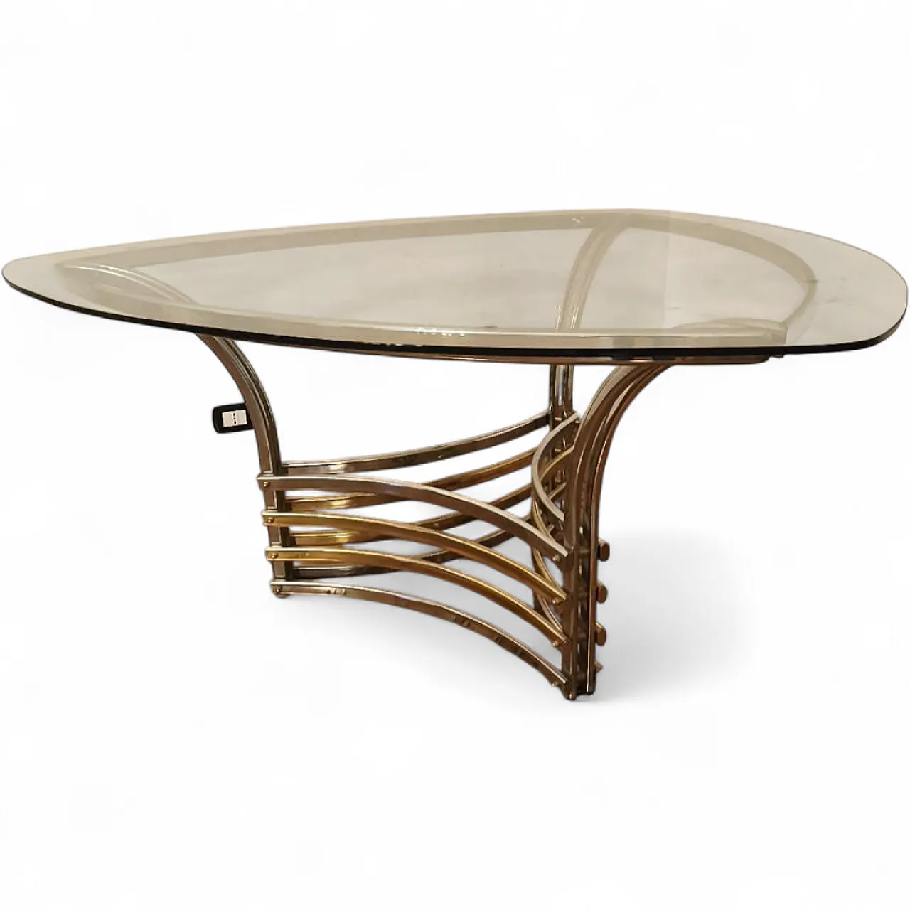 Brass and glass table, 70s 7