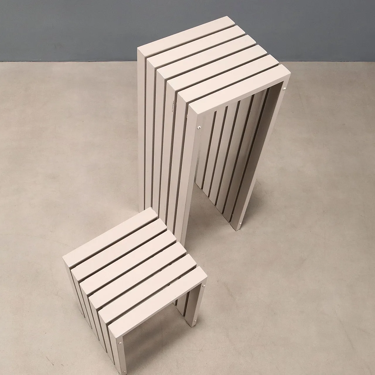 Coppia di espositori in metallo smaltato, '900 4