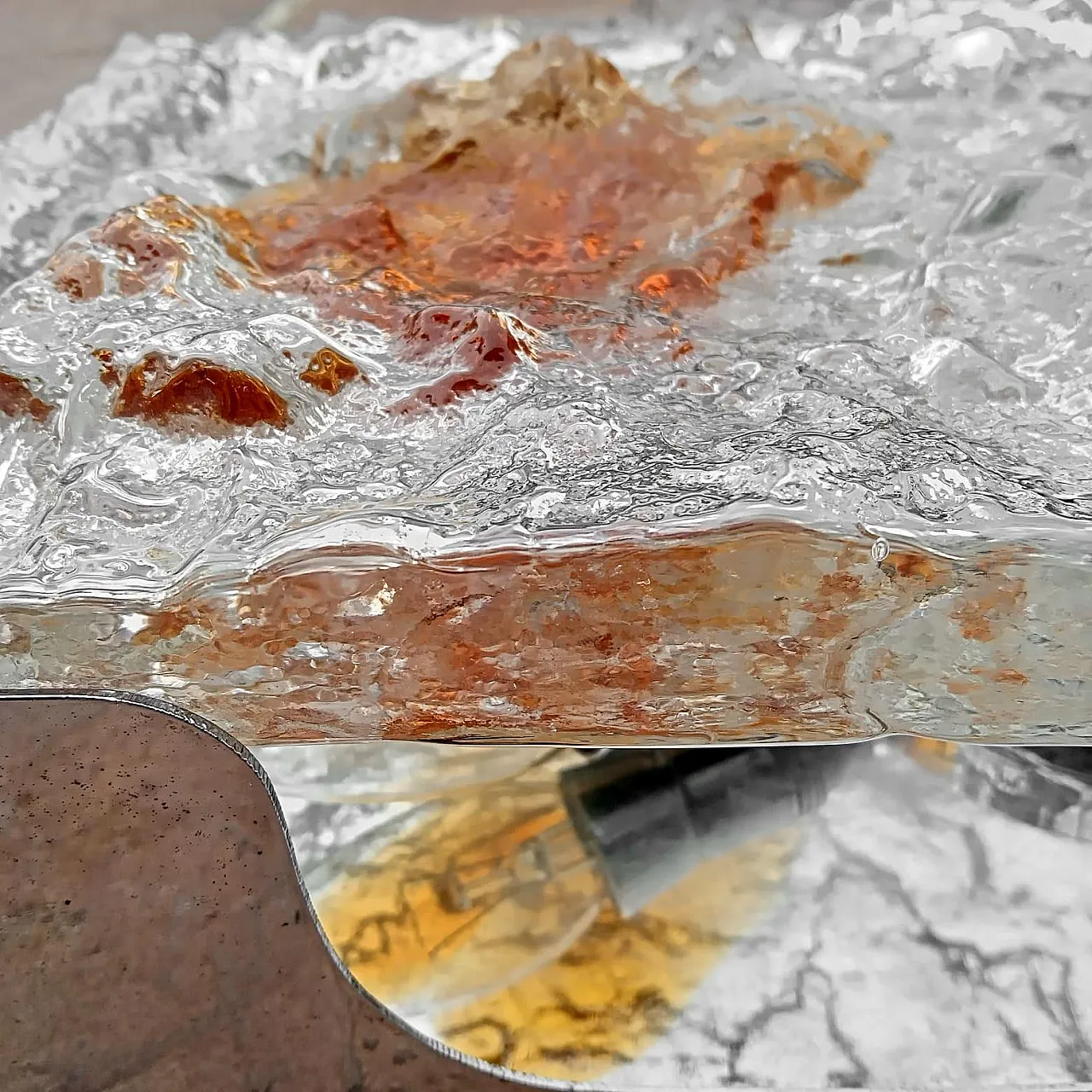 Stone etched glass lamp by Venini, 1970s 9