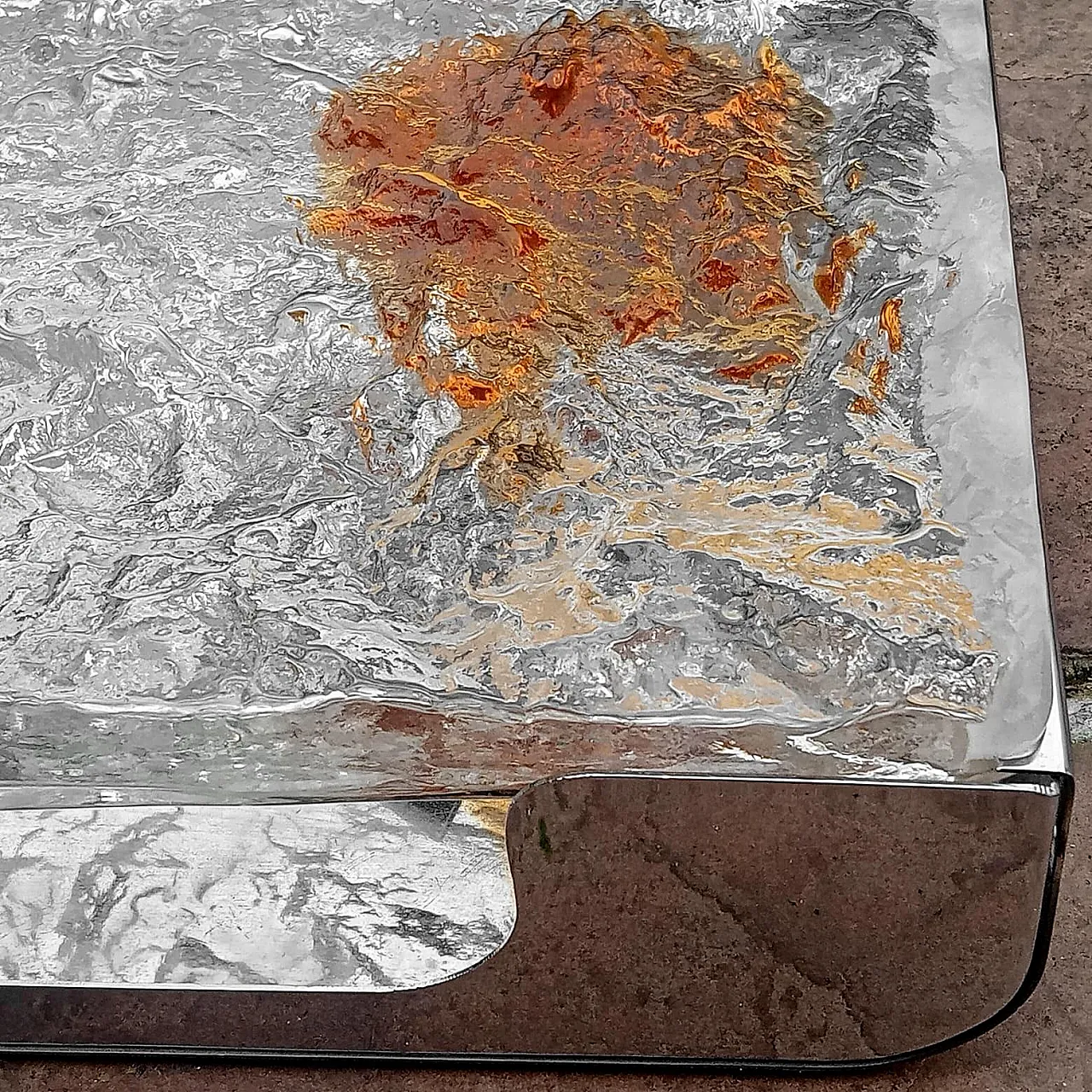 Stone etched glass lamp by Venini, 1970s 10