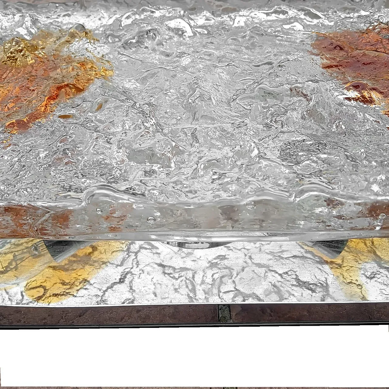 Stone etched glass lamp by Venini, 1970s 11