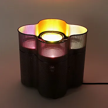 Lampada in acciaio traforato smaltato, '900