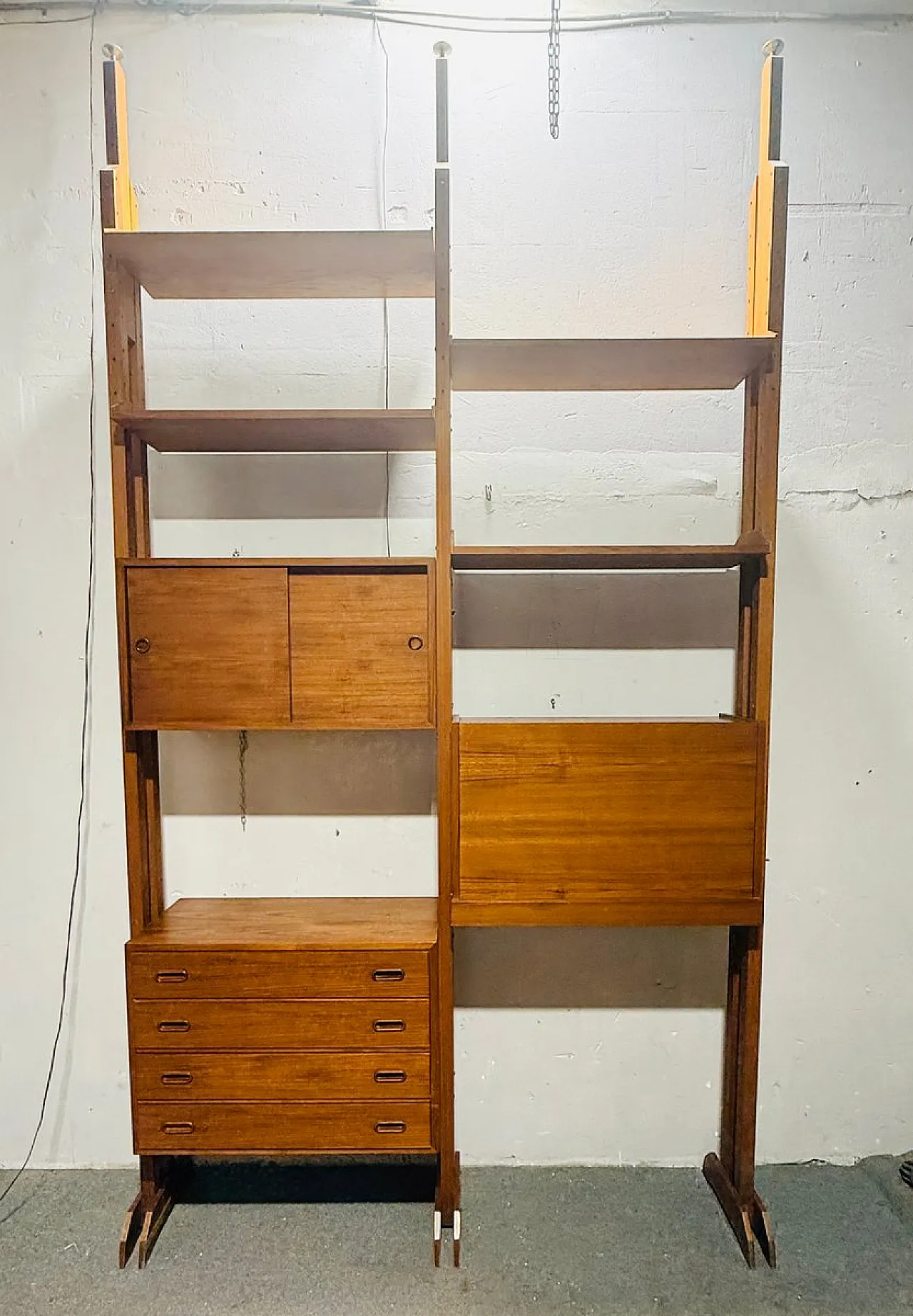 Modular wooden bookcase, Italy, 1960s 2