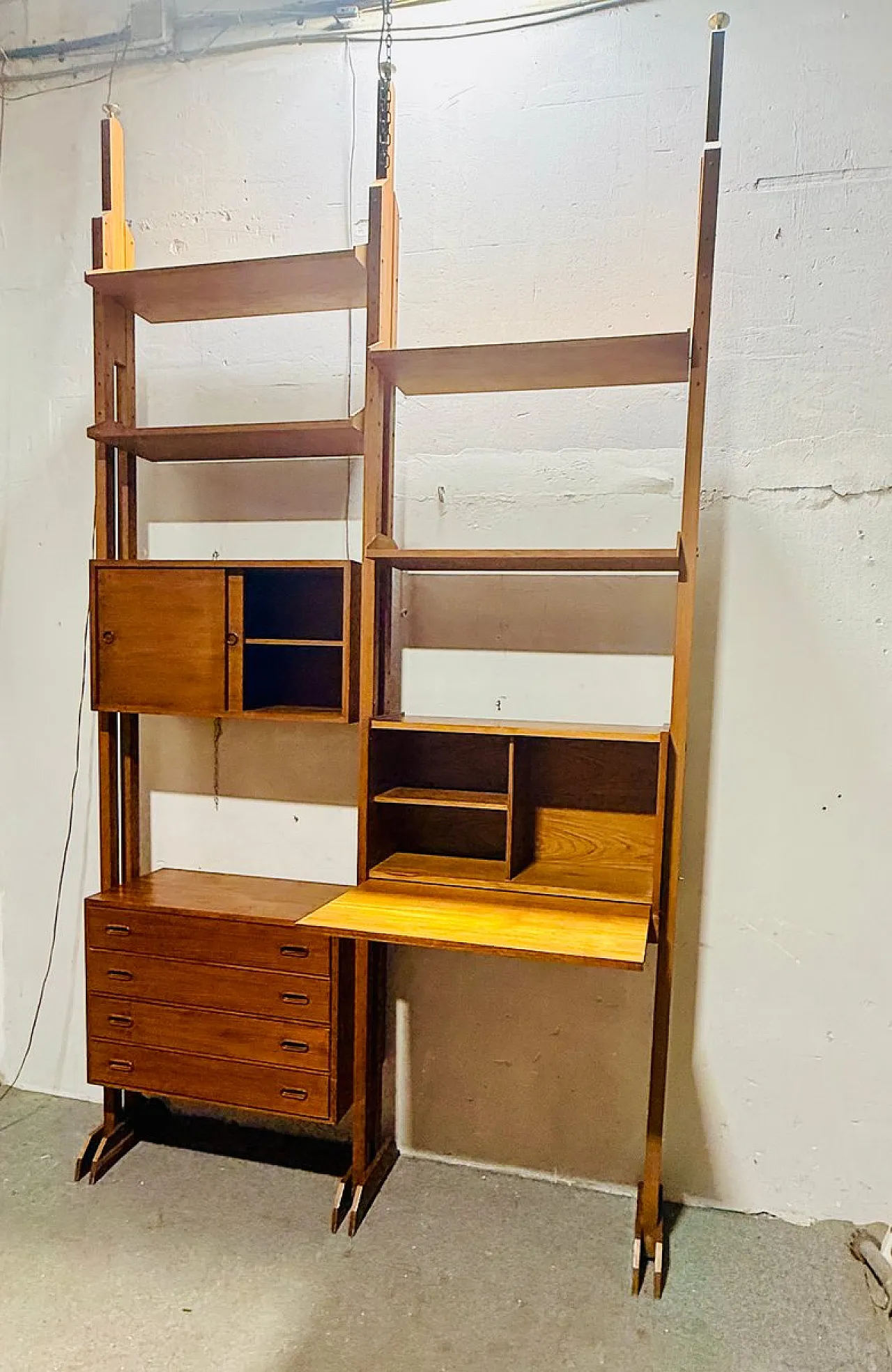 Modular wooden bookcase, Italy, 1960s 4