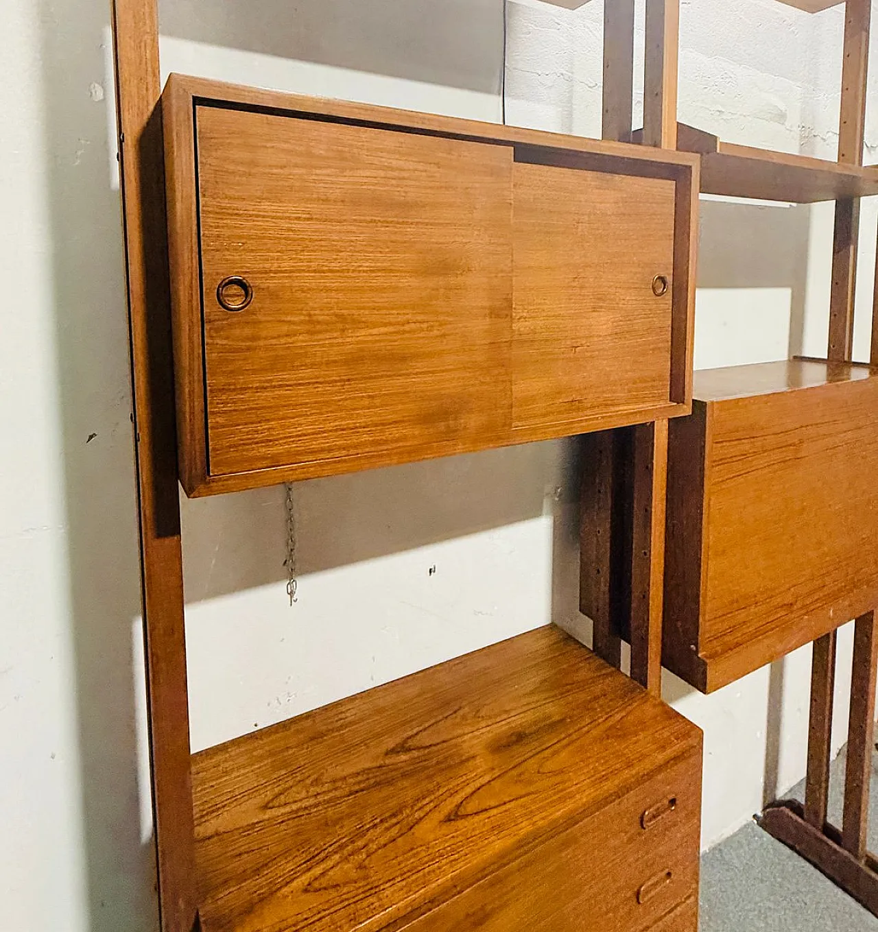 Modular wooden bookcase, Italy, 1960s 5