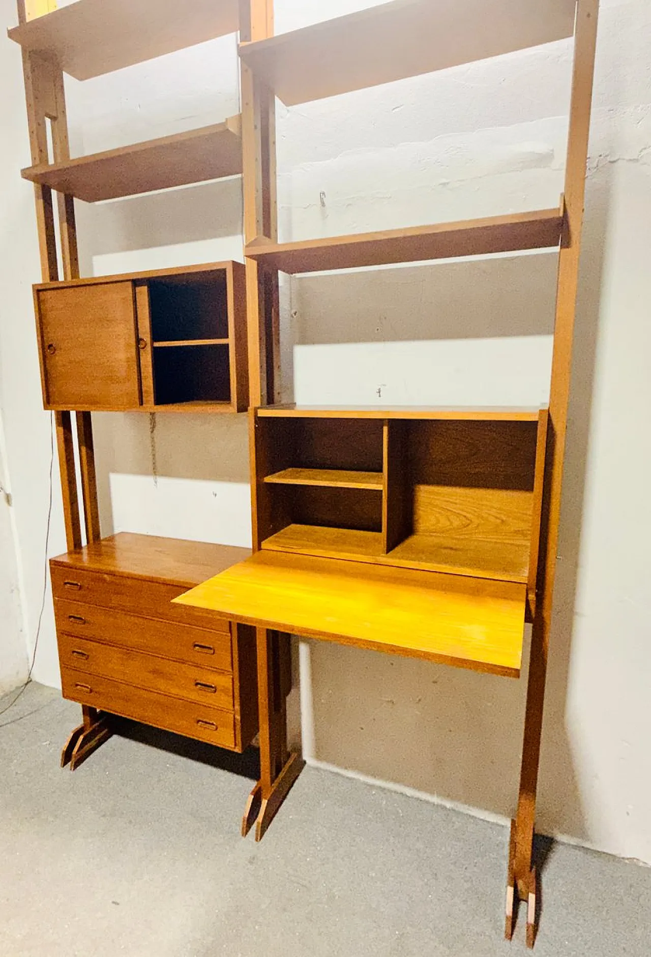 Modular wooden bookcase, Italy, 1960s 7